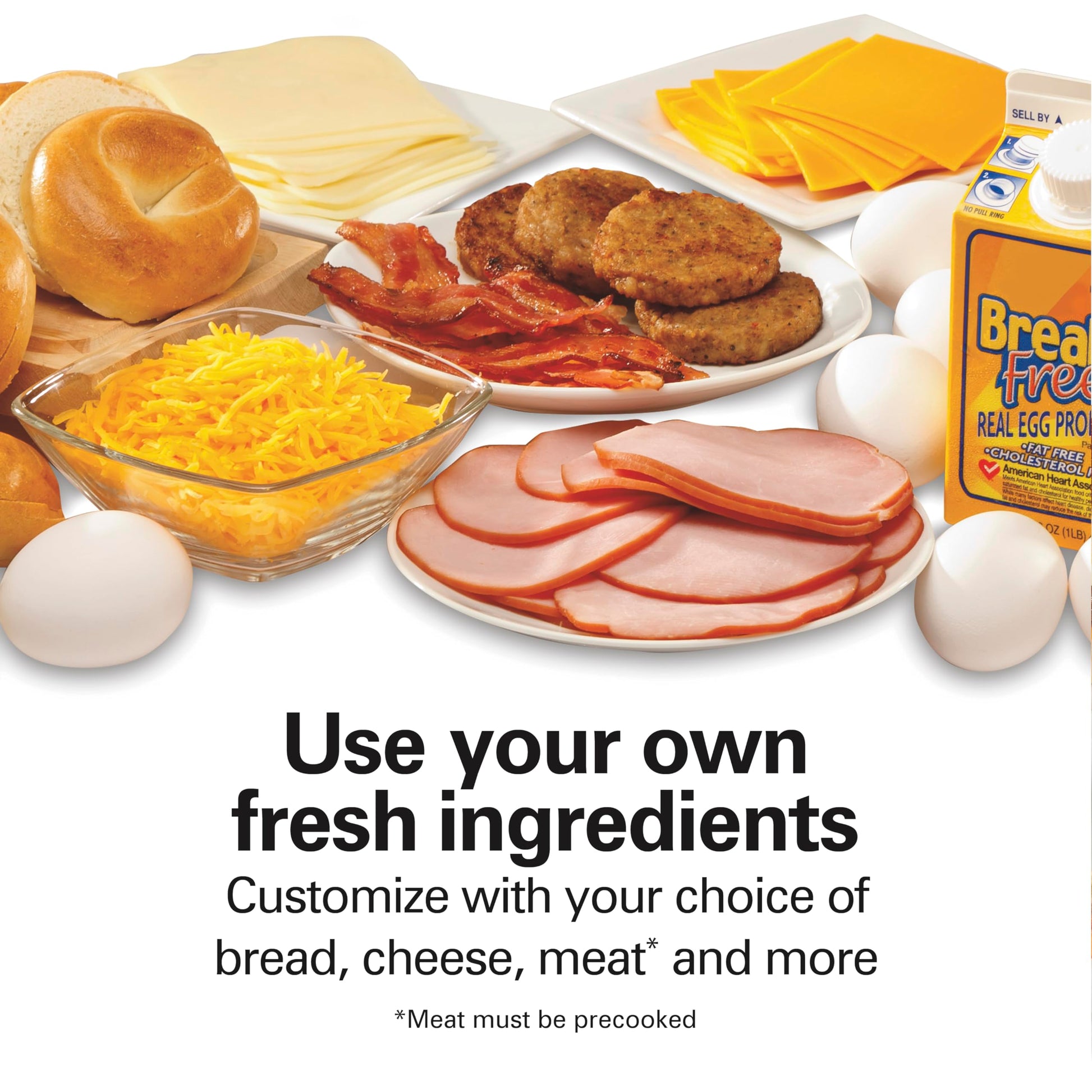 Hamilton Beach - Sandwichera de desayuno con anillo para cocinar huevos, ingredientes personalizados, perfecto para magdalenas inglesas, cruasanes, mini gofres, regalo perfecto de elefante blanco,