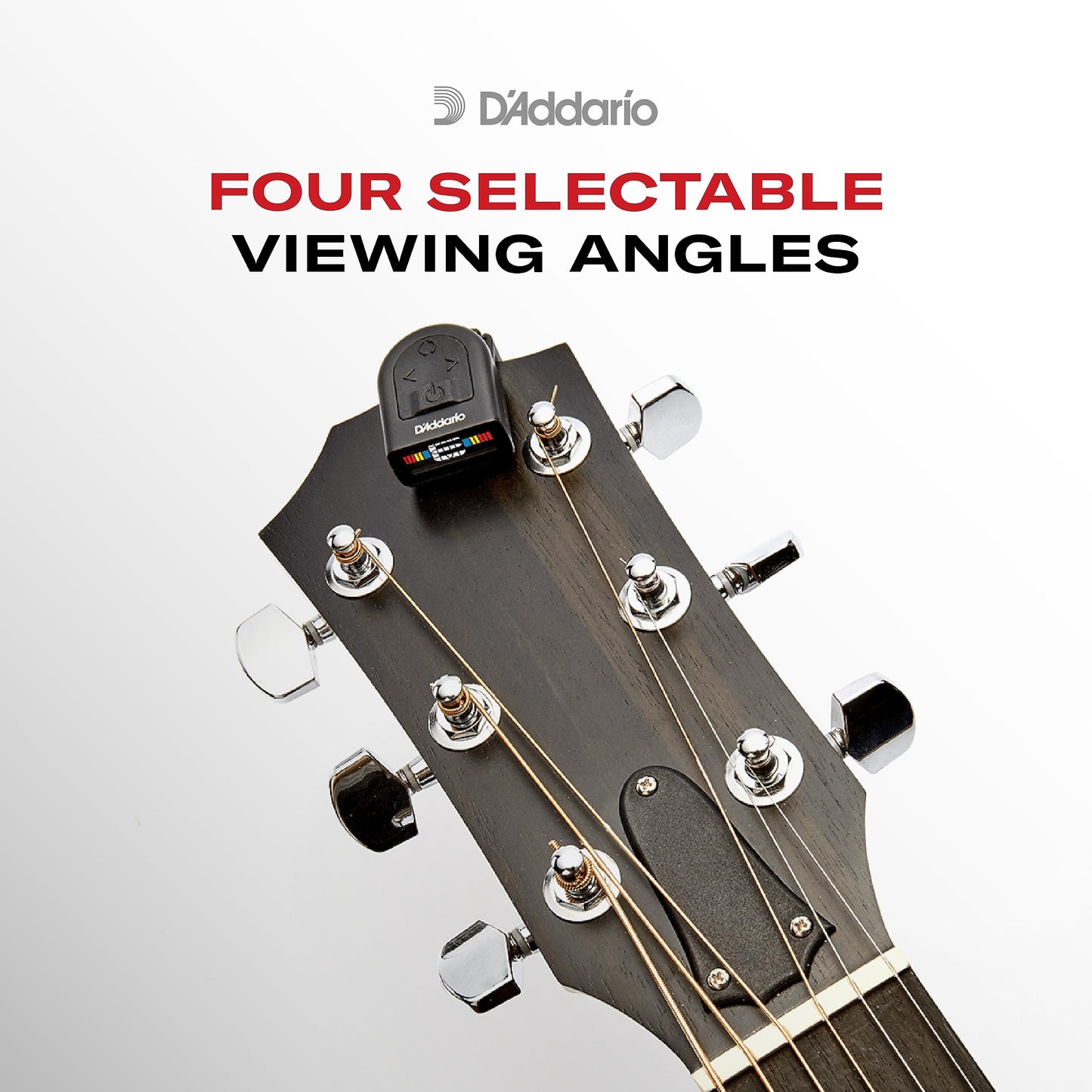 D'Addario Accessories | Afinador de guitarra | Recargable - Clip Universal | Individual - Compacto y discreto - Guitarra, bajo, ukelele, mandolina y banjo