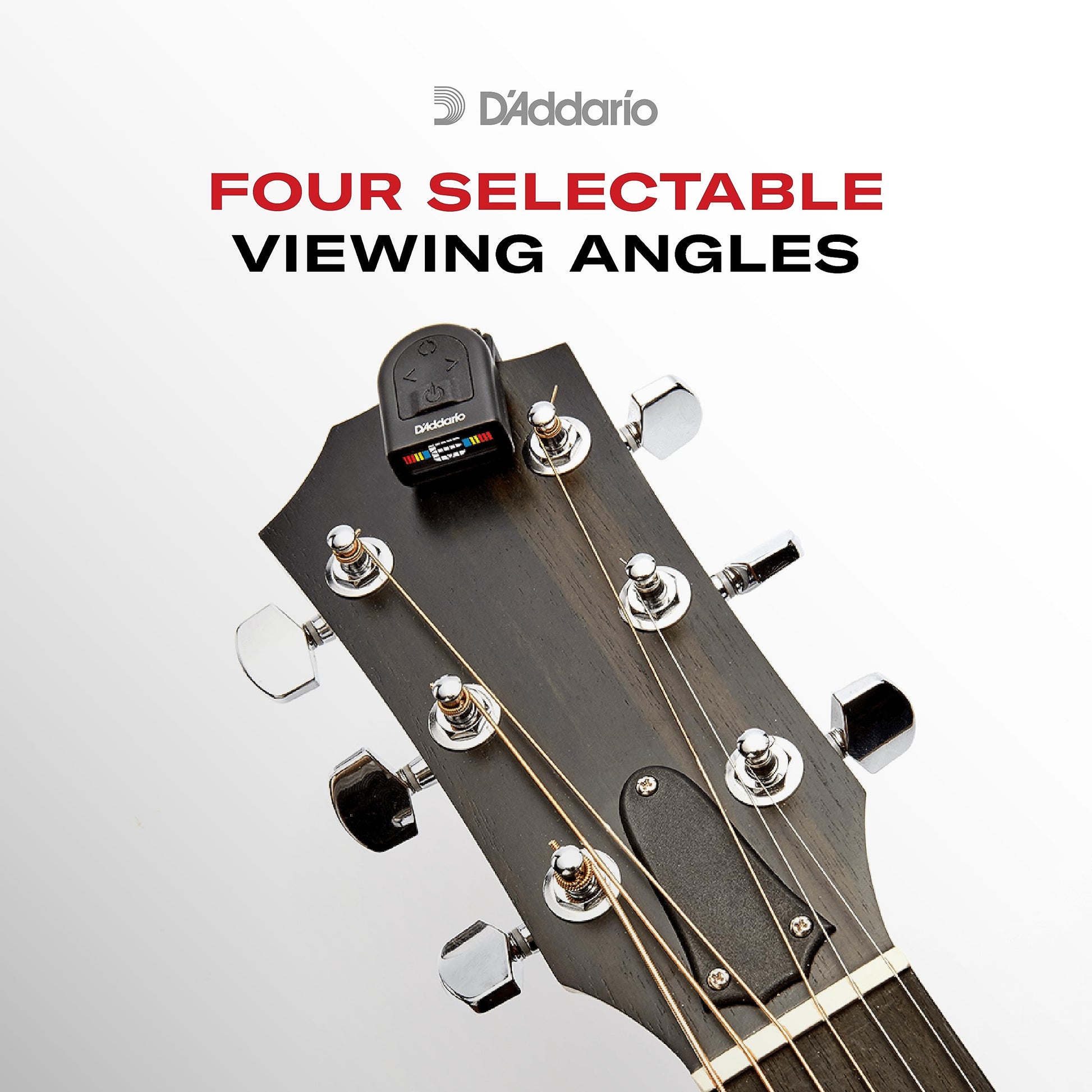 D'Addario Accessories | Afinador de guitarra | Clip-On | Individual - Compacto y discreto - Guitarra, bajo, ukelele, mandolina y banjo