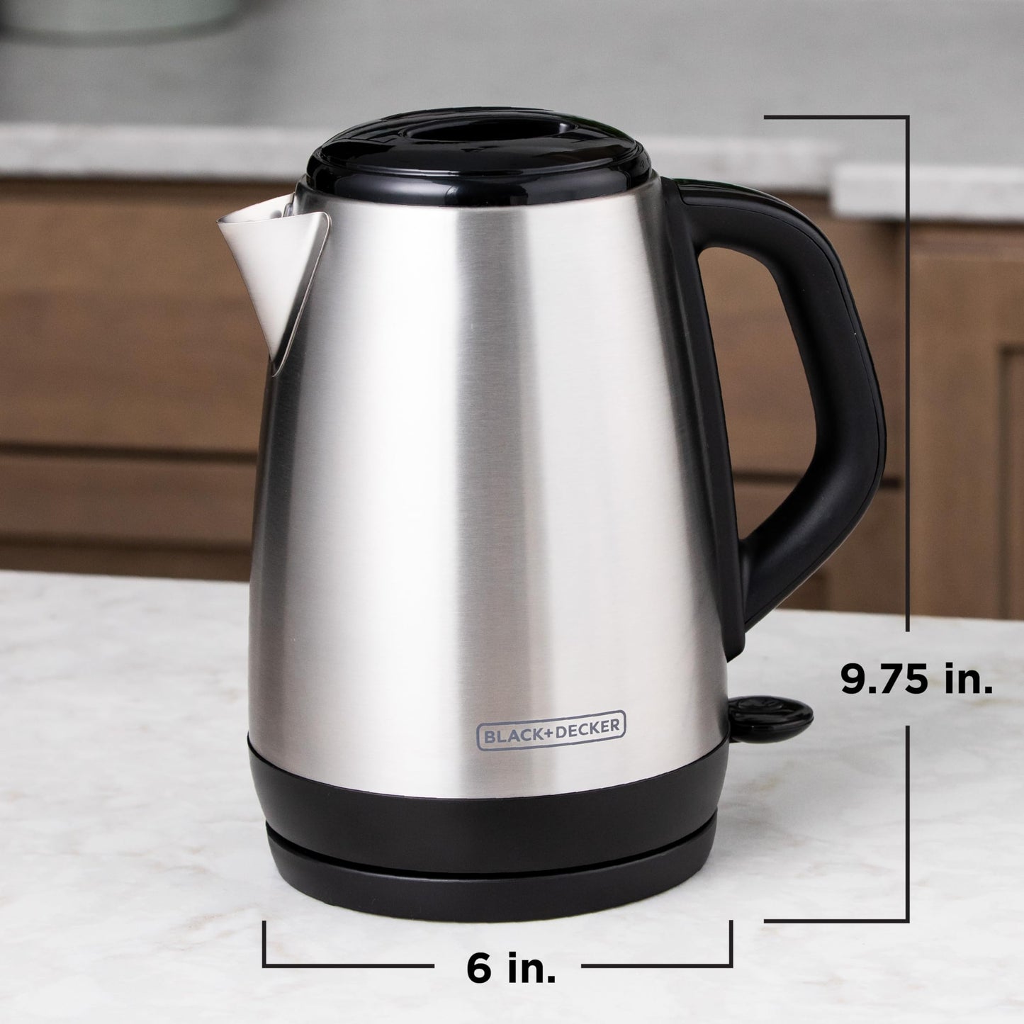 BLACK+DECKER KE1700SD, hervidor rápido, apagado automático, acero inoxidable