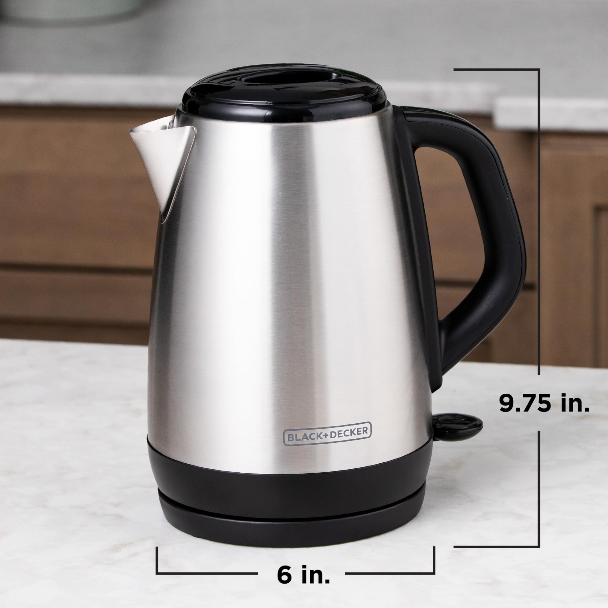BLACK+DECKER KE1700SD, hervidor rápido, apagado automático, acero inoxidable