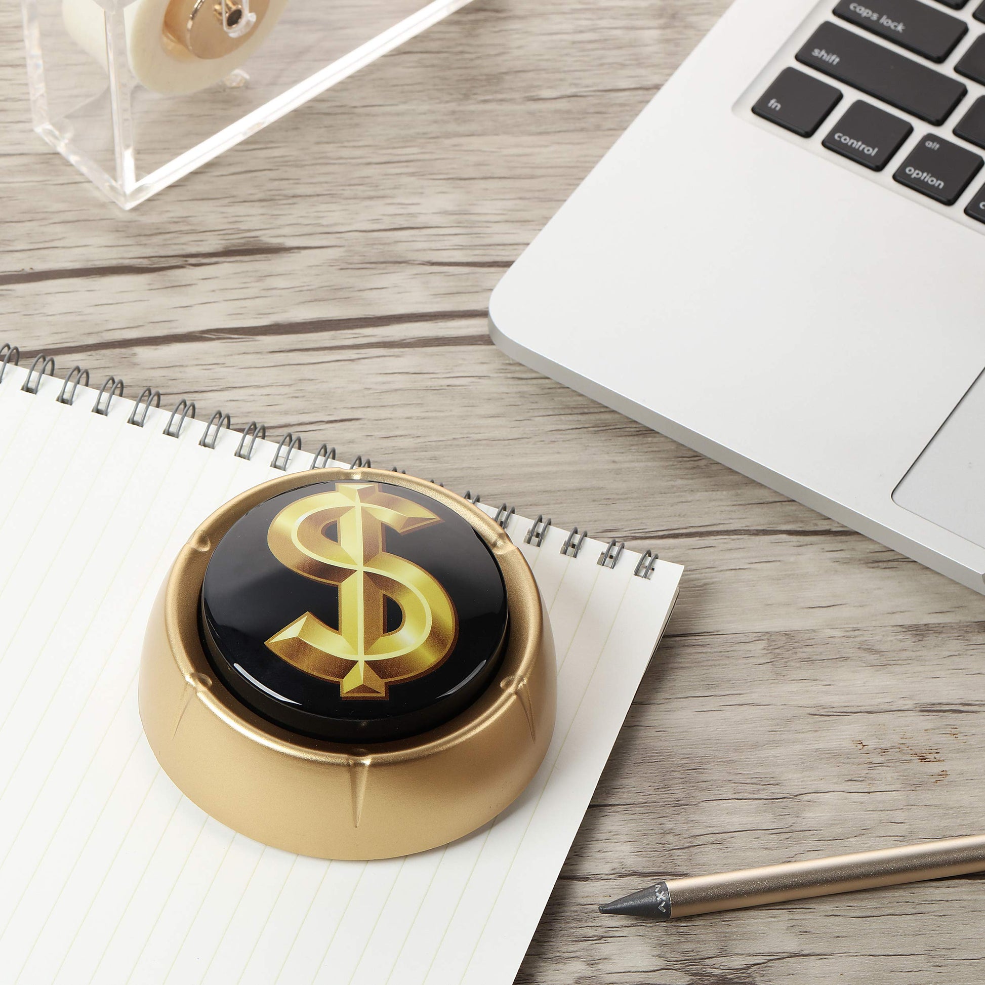 Botón de Sonido de Caja Registradora Nut Shine Dorado Brillante con Ruido de Dinero para Oficina y Emprendedores