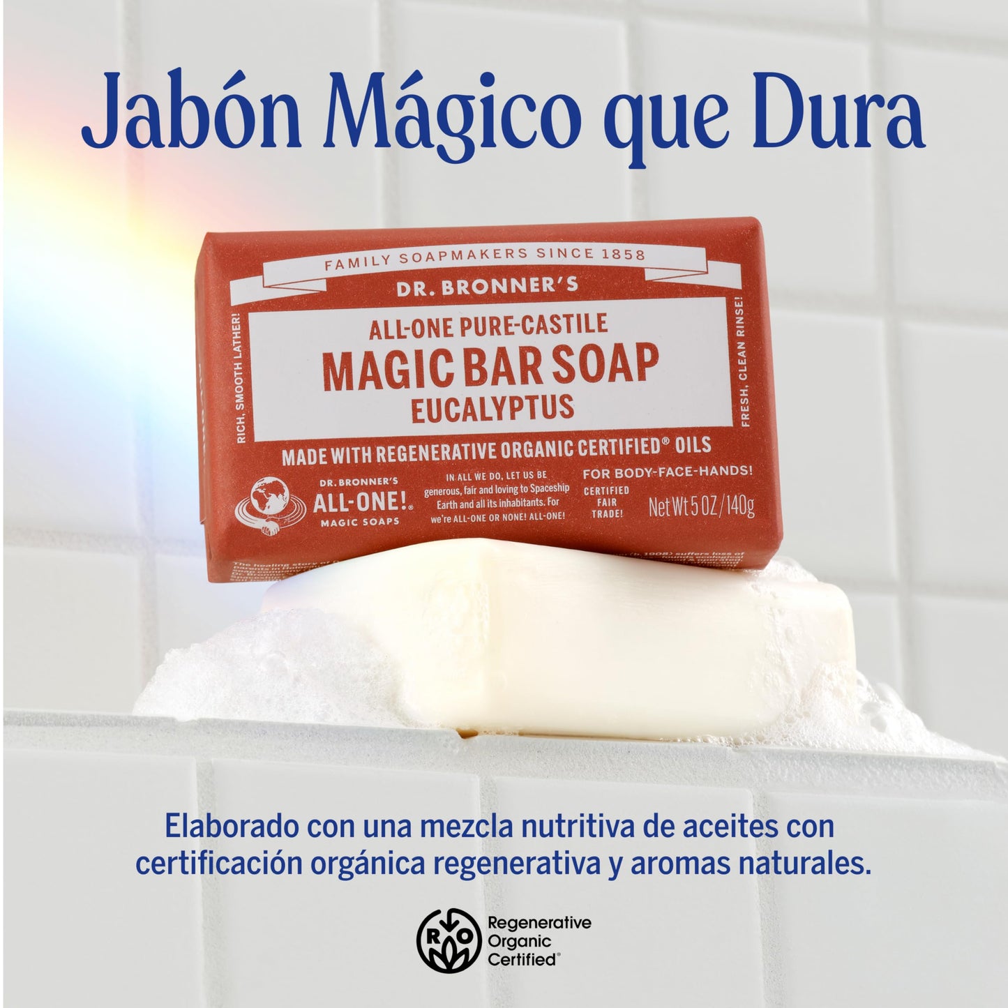 Dr. Bronner's | Jabón de castilla orgánico en barra, fórmula concentrada, frescura herbal y respiración clara, con aceite esencial de Eucalipto, aroma Eucalipto (3 pack)
