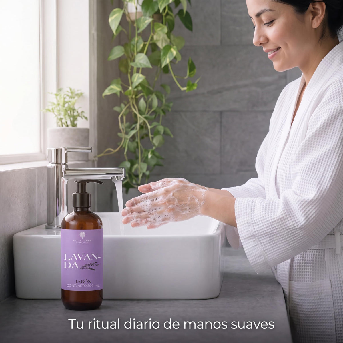 Mil Flores — Jabón Líquido Premium para Manos 500 ml LAVANDA | Ritual de Aromaterapia | Hidrata y Cuida la Piel | Esencias 100% Naturales
