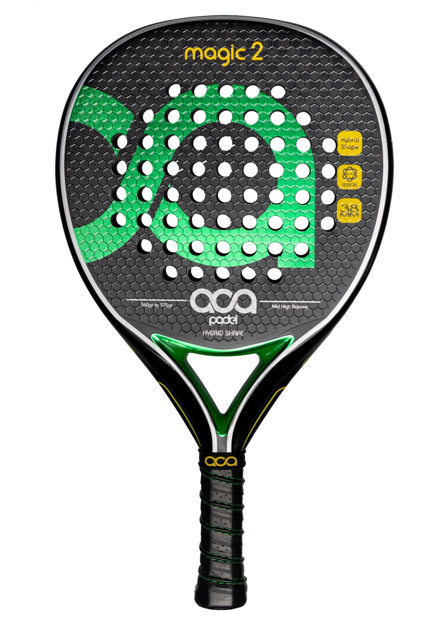 Pala de Padel Aca Magic 2 Carbono 12K Híbrida Hexa 3D Goma Eva Fusion