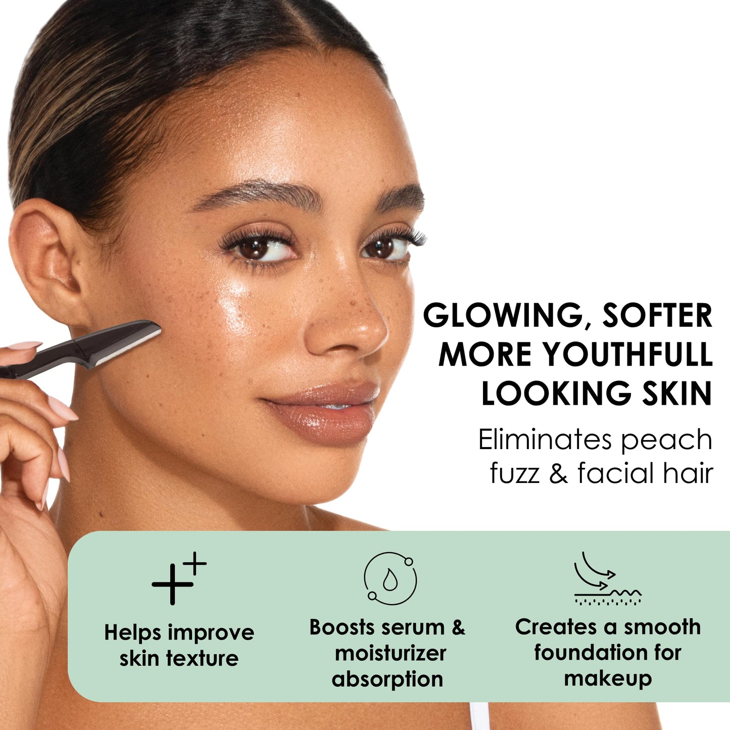 JAPONESQUE Afeitadora facial Essentials Dermaplaner (paquete de 12): cuchillas de precisión para eliminar el vello facial y dar forma a las cejas, tanto para hombres como para mujeres.
