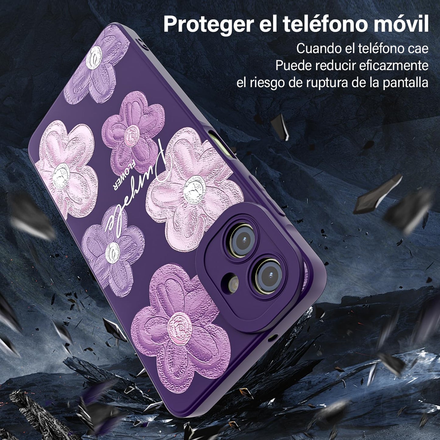 Threehao Funda para Samsung Galaxy A06, Ultra Delgado Flexible Suave TPU Silicona Carcasa con Moda Aesthetic Dibujos Flores, Antigolpes Anti-arañazos Protectora Case para Samsung A06