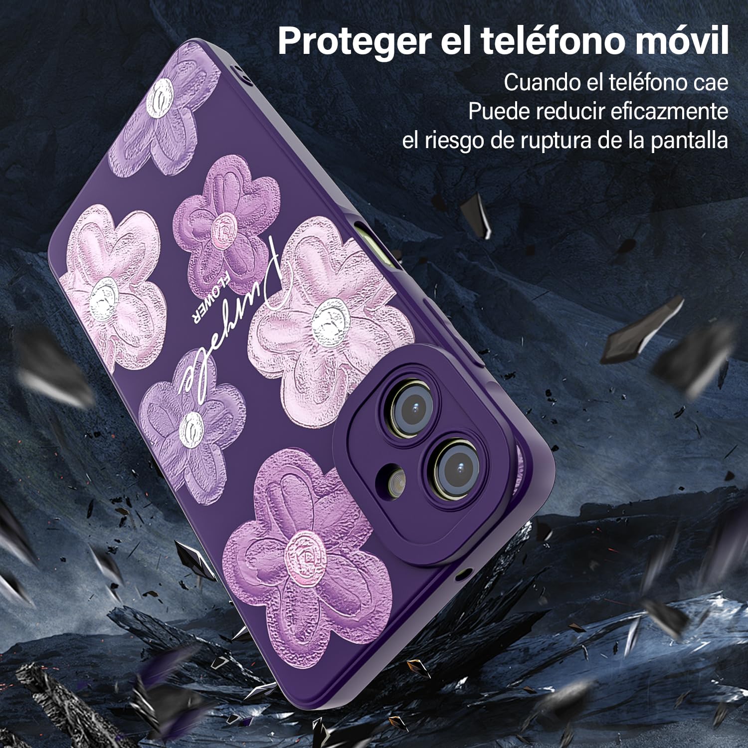 Threehao Funda para Samsung Galaxy A06, Ultra Delgado Flexible Suave TPU Silicona Carcasa con Moda Aesthetic Dibujos Flores, Antigolpes Anti-arañazos Protectora Case para Samsung A06