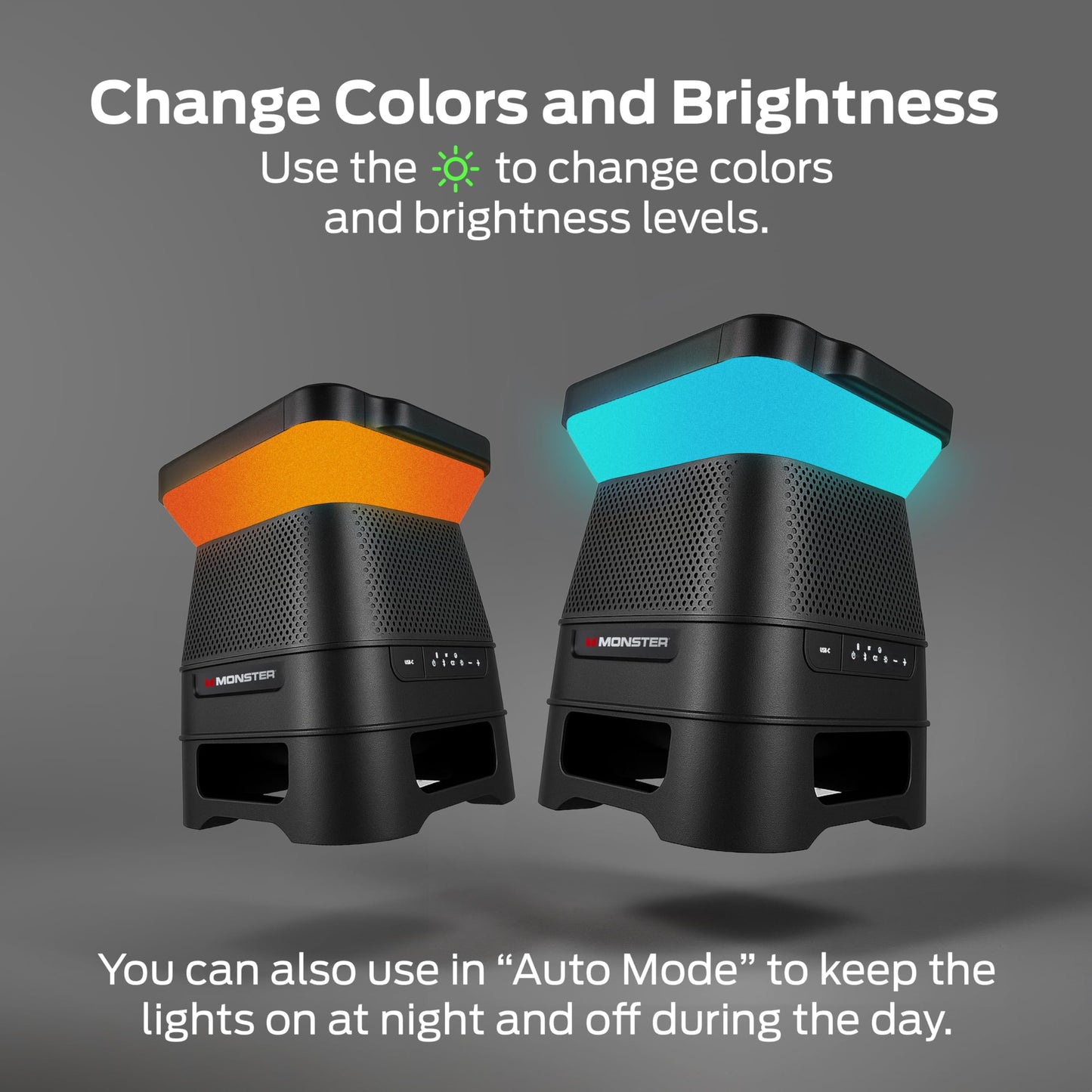 Altavoz Monster Solar X - Altavoz Bluetooth inalámbrico con energía solar, sonido de 360 grados con LED, conexión fácil, 8 horas de reproducción y graves de 30W