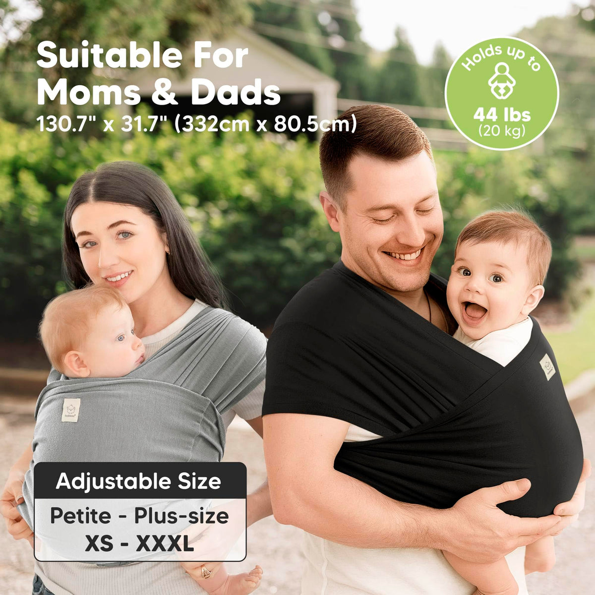KeaBabies Baby Wrap Carrier - Correa para bebé, D-Lite (rosa sucio)