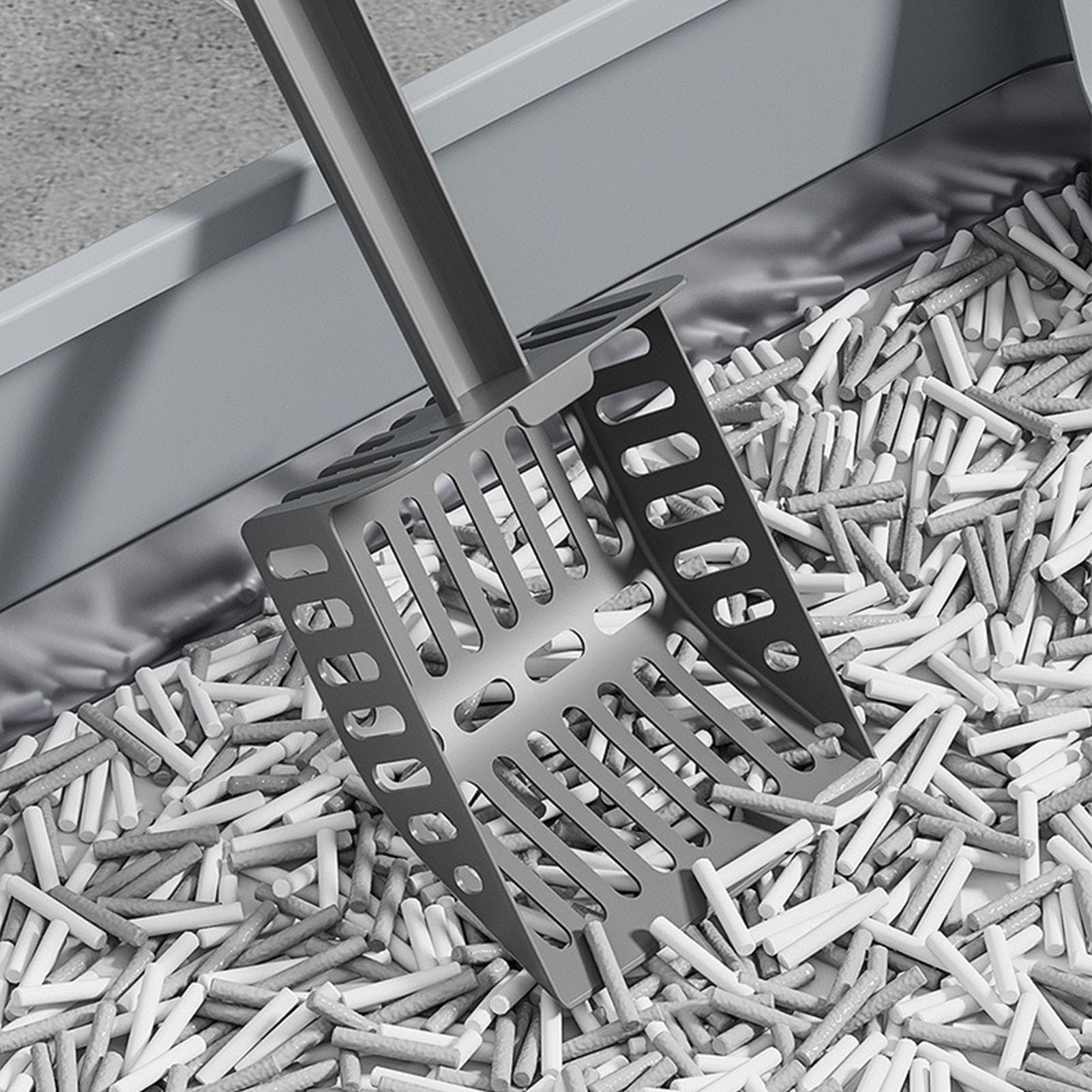 Caja de Acero Inoxidable Antiadherente Zunate Grande con Tapa para Gatos