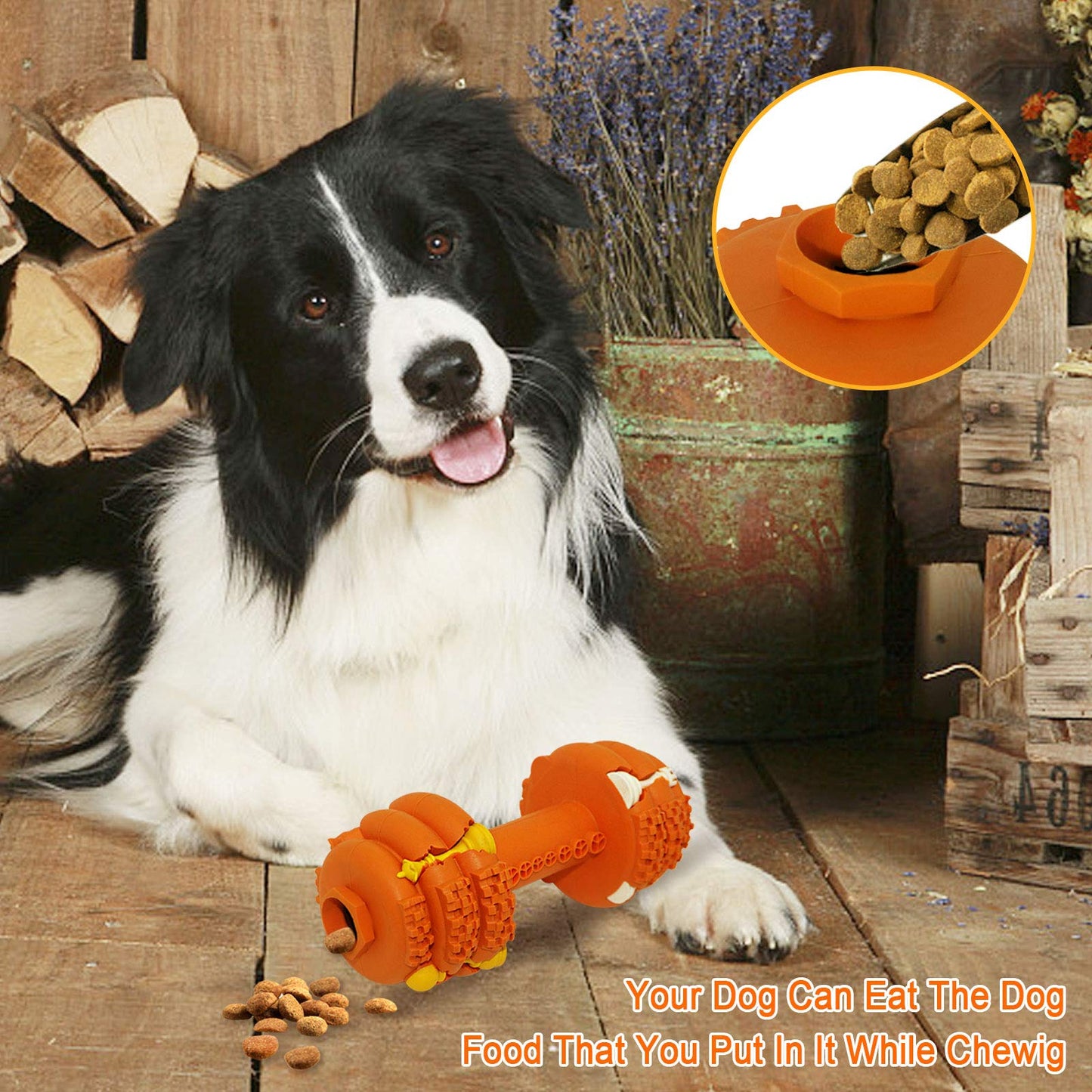 Hswaye Juguetes masticables para perros agresivos, juguete dental no tóxico de grado alimenticio, juguetes indestructibles resistentes y duraderos para perros medianos y grandes. Naranja.
