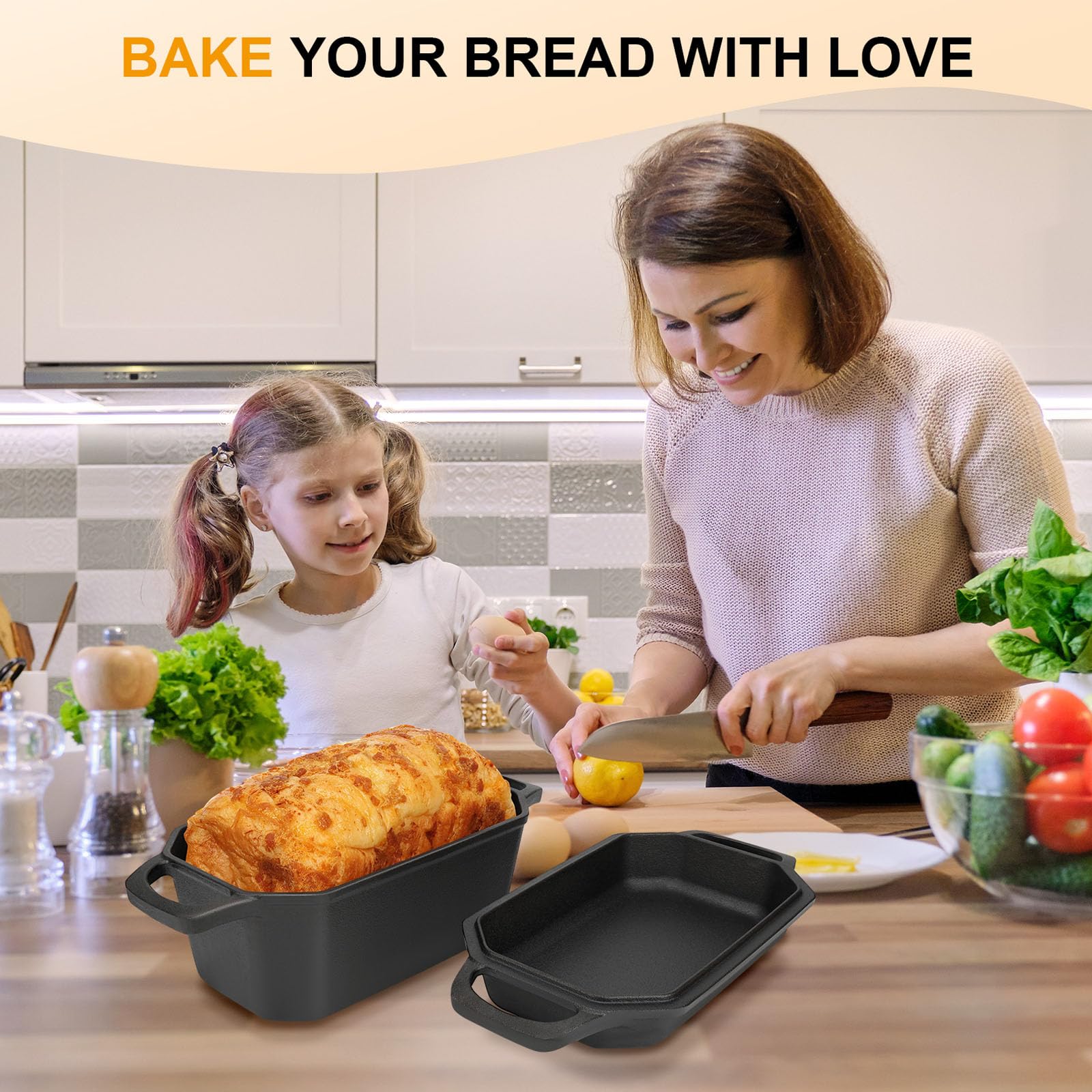 Horno holandés de hierro fundido presazonado para hornear pan con tapa de sartén, horno holandés ovalado de 3,6 cuartos de galón, sartén para horno de pan | Suministros para hornear pan de masa