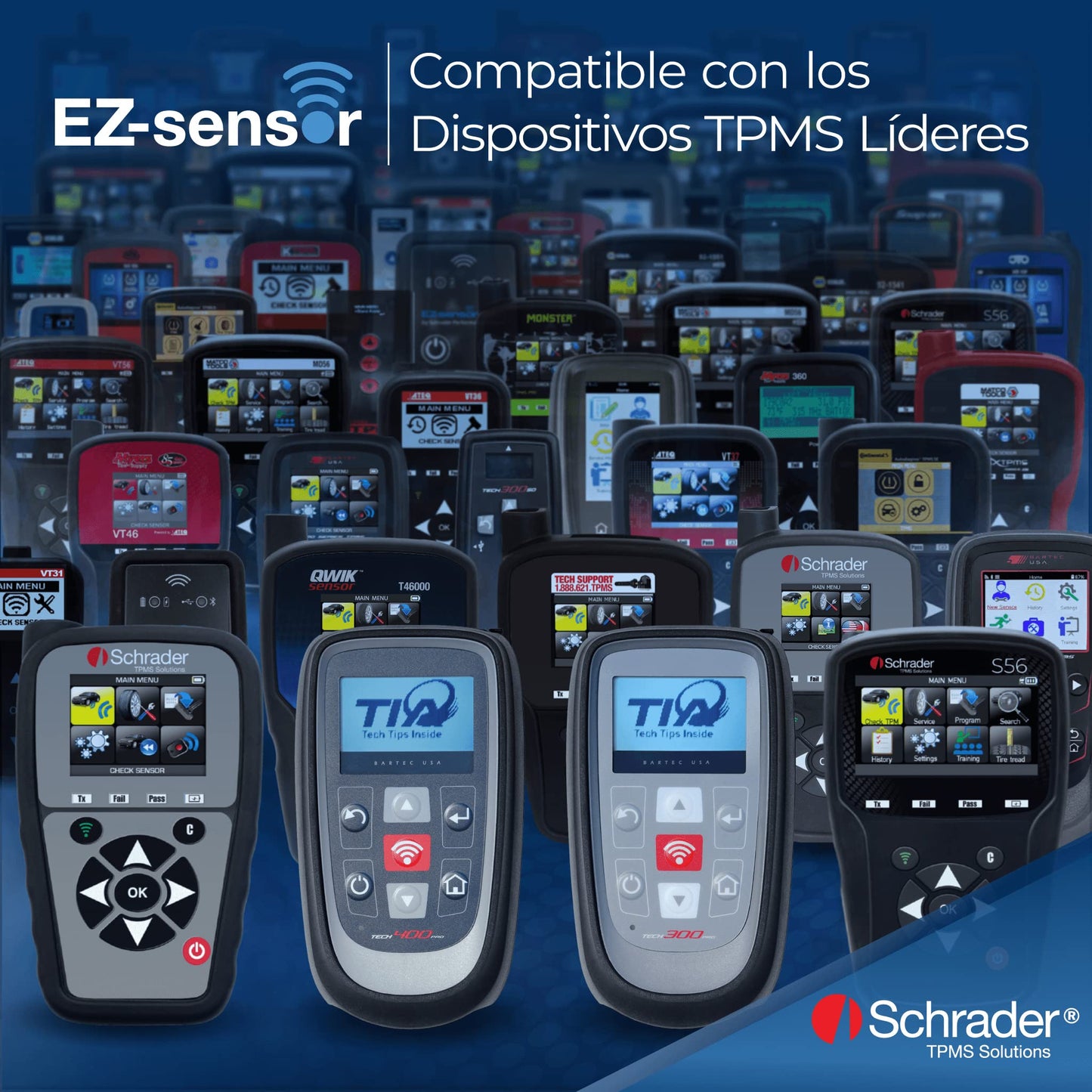 Sensor Programable de Control de Presión de Neumáticos Schrader único SKU Negro 314.9 MHz 315 MHz 433 MHz Requiere Programación Antes de la Instalación