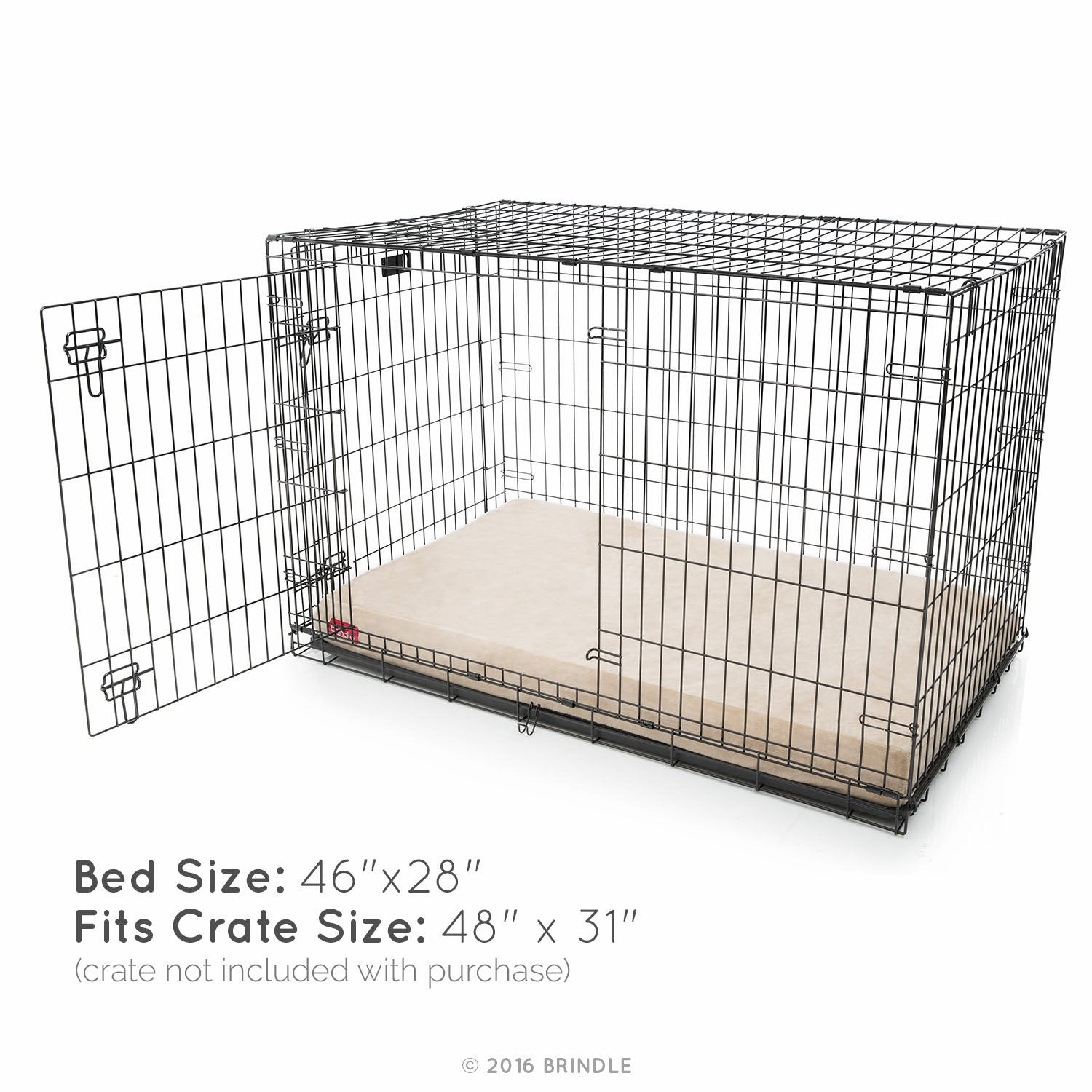 Cama para perro ortopédica de Memory Foam de 10 cm Brindle: cubierta de velvetón extraíble con lino impermeable, tamaño grande, color caqui, 117 x 71 cm
