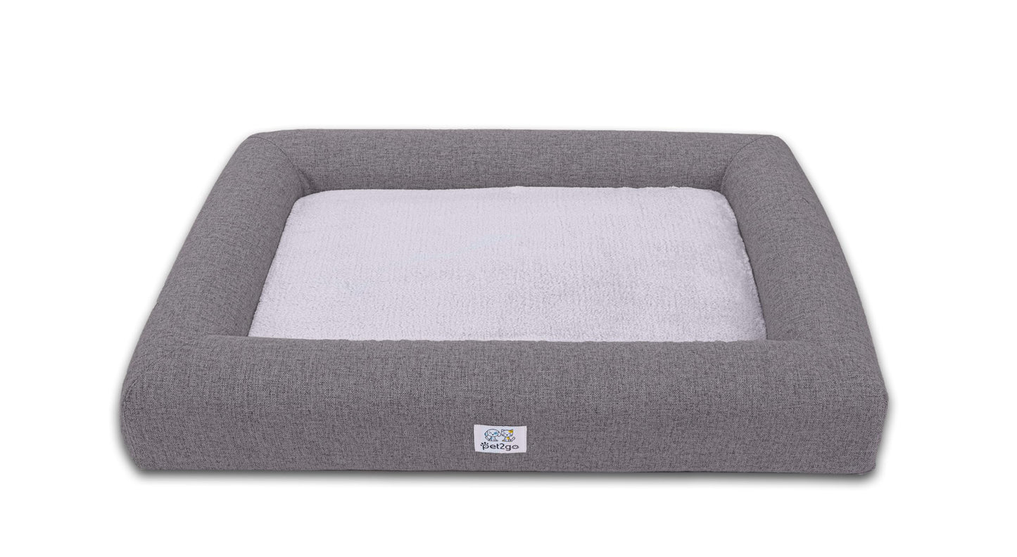 Cama Ortopédica pet2go Gris Oscuro con Funda Removible para Mascota Pequeña