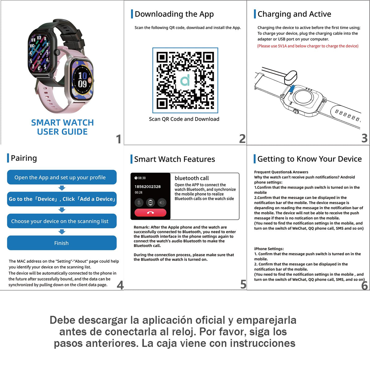 Reloj Inteligente IPOIUIYP Bluetooth 2.01 Pulgadas IP68 Deportivo para Mujer
