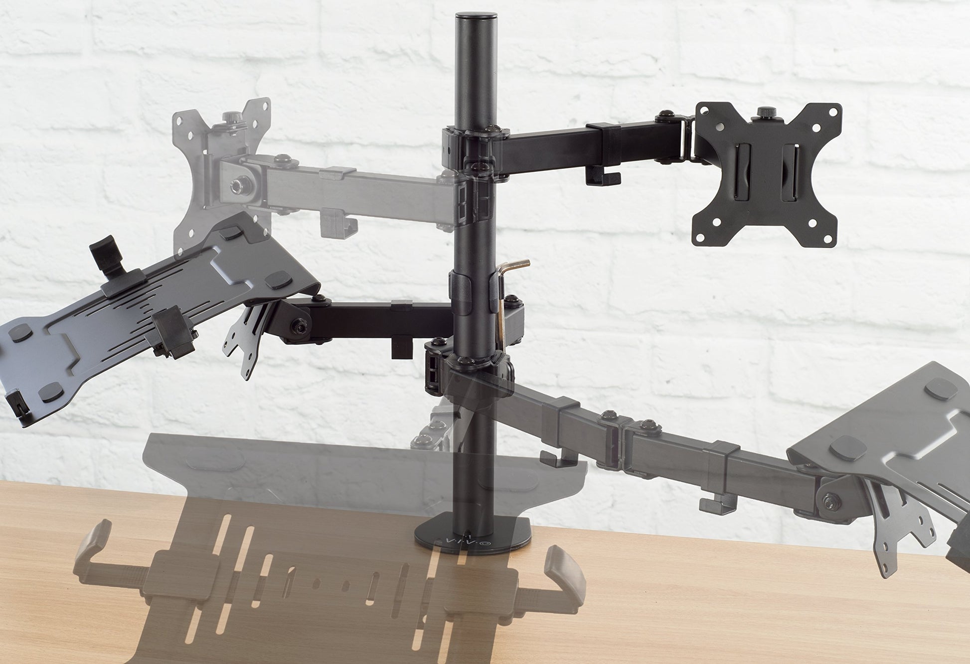 Soporte Articulado VIVO Negro para Monitor y Computadora Portátil con VESA Hasta 32 Pulgadas