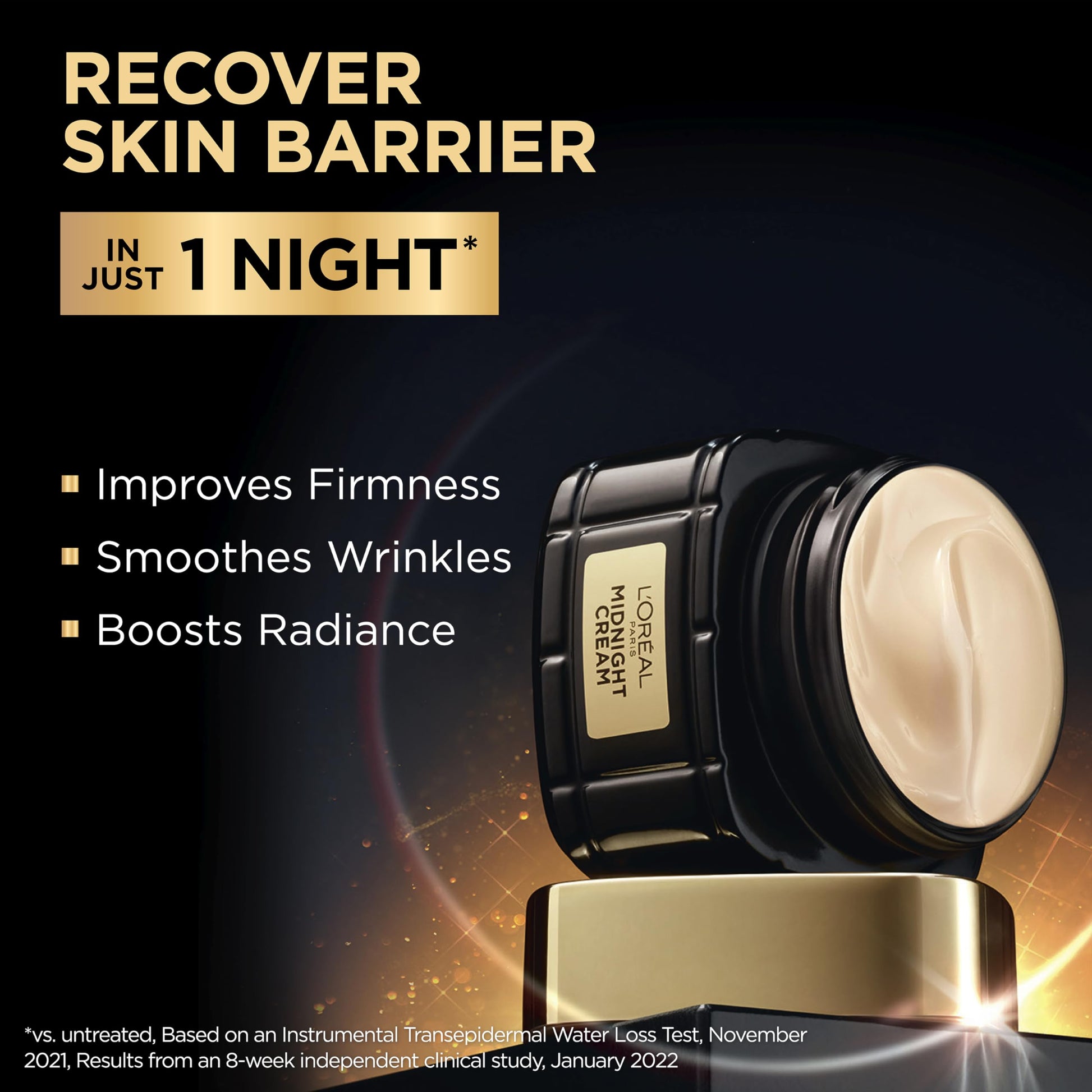 L'Oreal Paris Age Perfect Anti Aging Midnight Cream, Antioxidants & Vitamin E to Smooth Wrinkles & Firm Skin 1.7 oz + Serum Sample (Packaging May Vary)