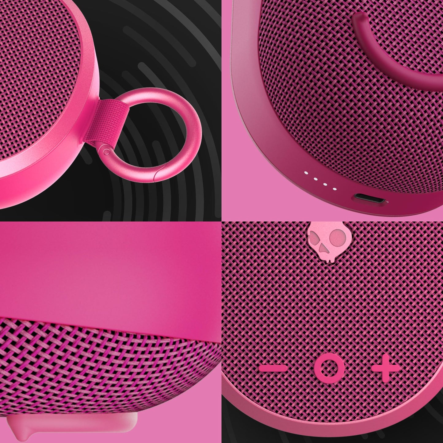 Skullcandy Kilo - Altavoz Bluetooth inalámbrico - IPX7 Impermeable Mini Altavoz Bluetooth con batería de 24 Horas, radiador pasivo de Disparo hacia Abajo y emparejamiento inalámbrico Verdadero,