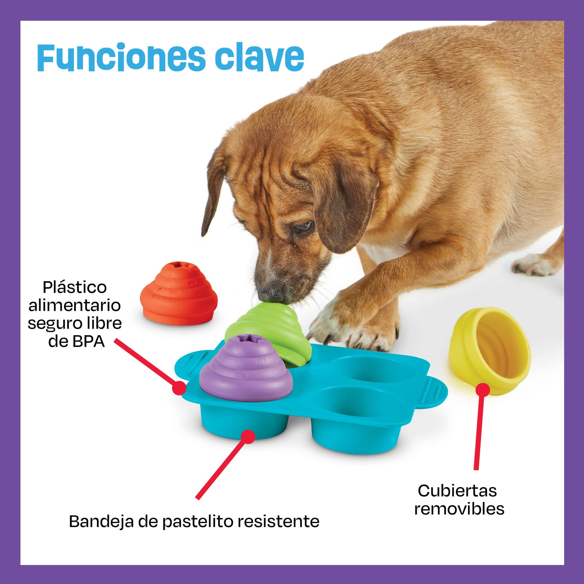 BRIGHTKINS Fiesta de Cupcakes Rompecabezas de Tratamiento para Perro