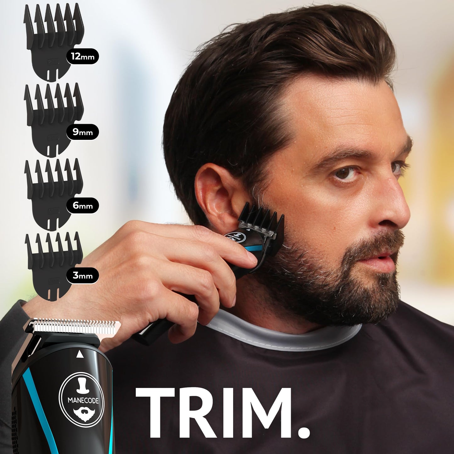 Cortadora de barba y pelo 11 en 1 para hombre, USB-C, impermeable, kit de aseo múltiple con pantalla LED