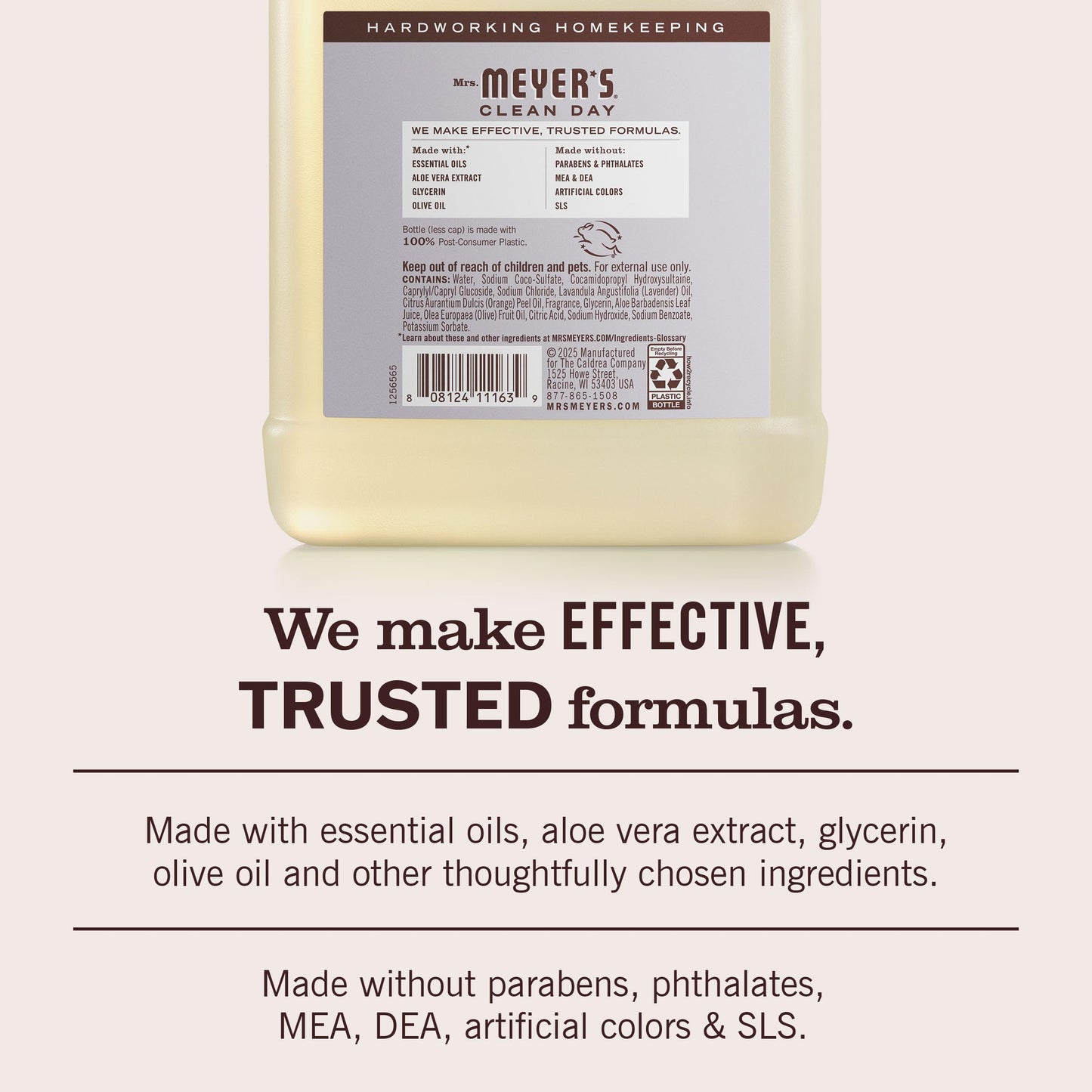 Mrs. Meyer’s Refill Jabón de Manos Líquido Lavanda, 975 ml | Repuesto Ecológico con Aroma Relajante | Fórmula Suave de Origen Vegetal | Sin Parabenos ni Crueldad Animal | Ideal para Uso Diario