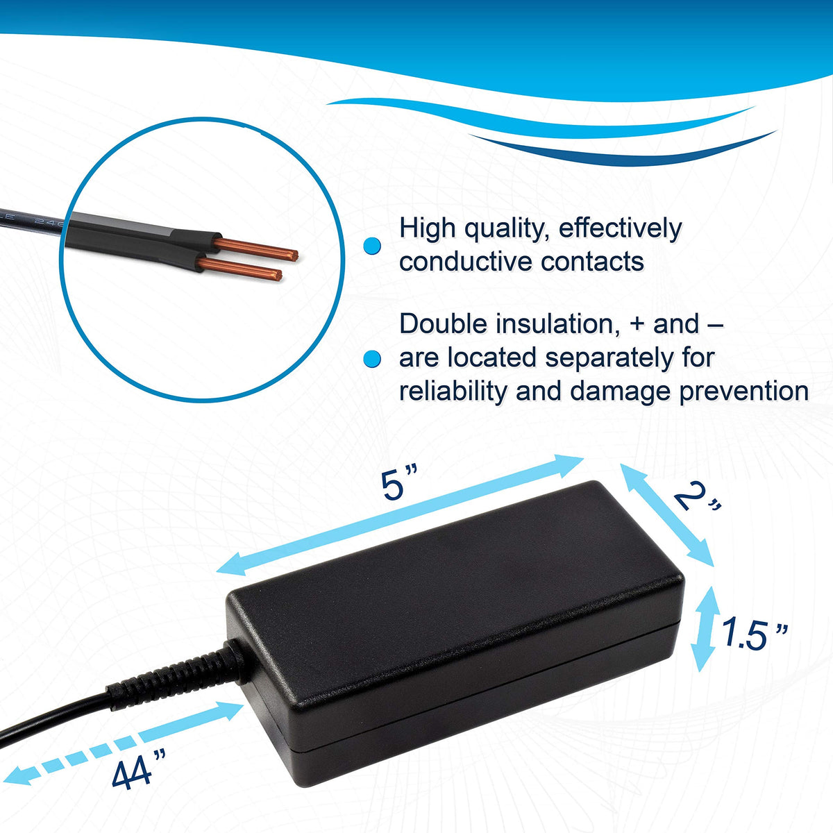 Adaptador de CA HQRP Compatible con Harmony GELISH Lámpara LED de 18 G para Uñas