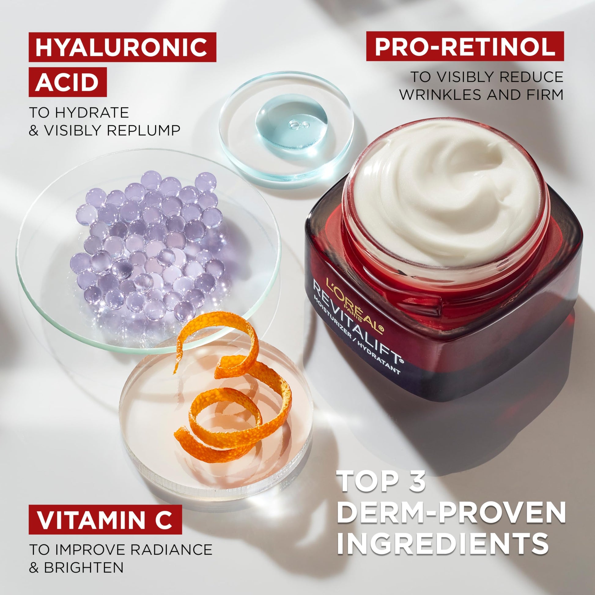 L'Oreal Paris Revitalift Face Moisturizer by L’Oreal Paris Skin Care, Revitalift Triple Power Fragrance Free Face Cream with Pro Retinol, Hyaluronic Acid and Vitamin C, 1.7 oz.