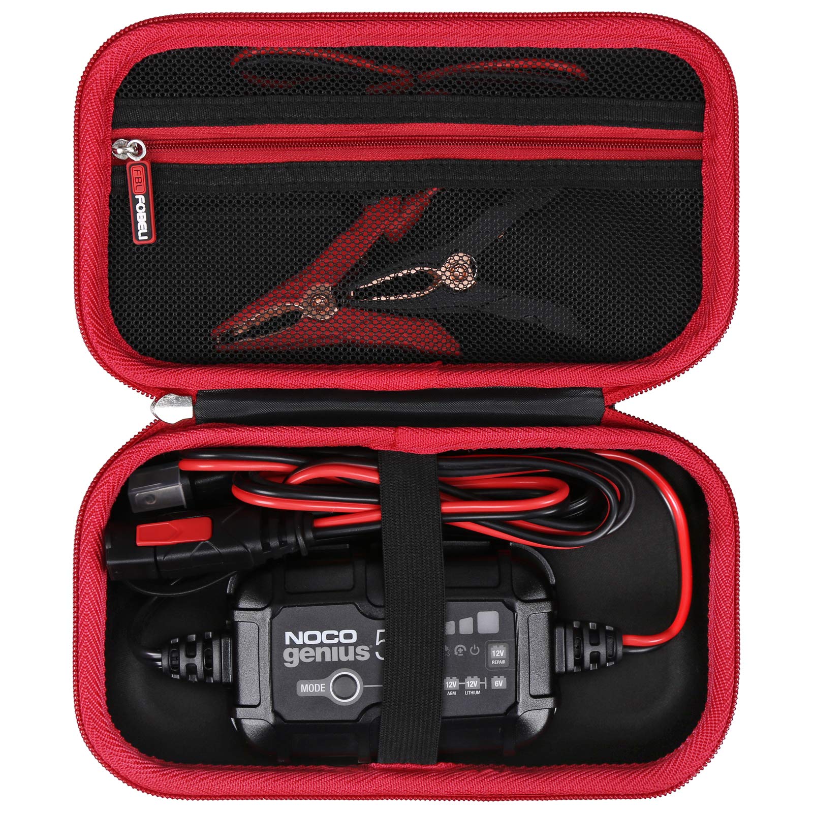 Funda Rígida de Viaje FBLFOBELI Negra Compatible con Cargador de Batería NOCO GENIUS5 5 Amperios Automático