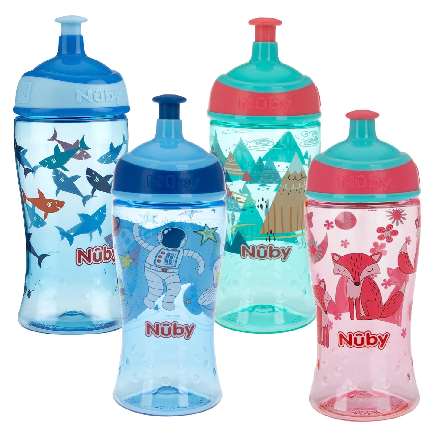 Botella para Agua con Pop Up Nuby Multicolor para Niños