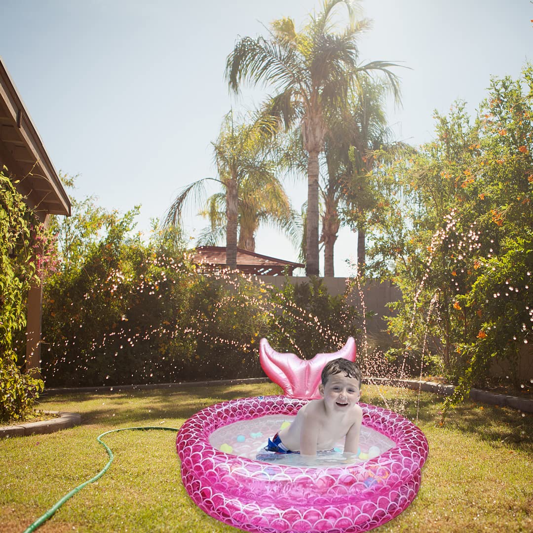 Piscina Inflable Sirena Redonda Diversión en Interior y Exterior para Niños