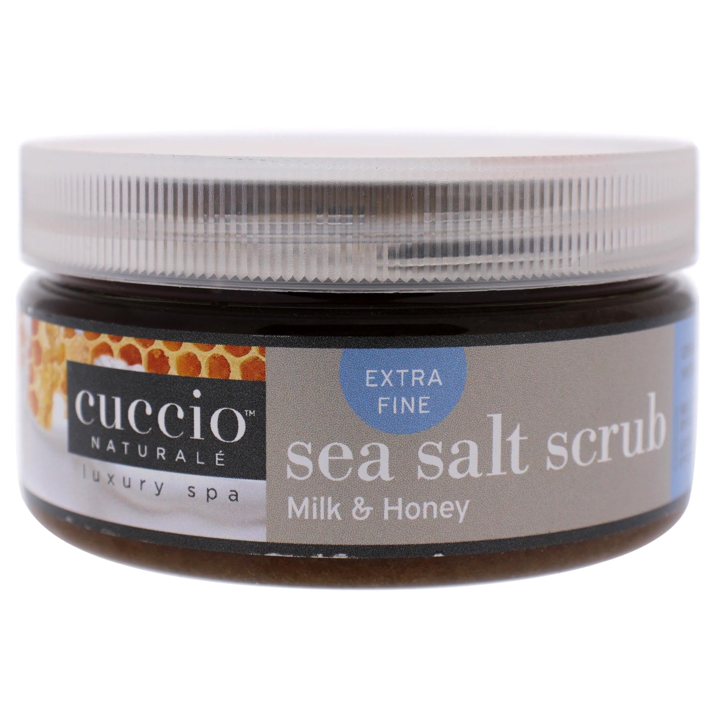 Cuccio Naturale Sea Salt Scrub - Nourishes And Exfoliates To Remove Dead Skin Cells - Leaves Skin Supple, Radiant And Youthful Looking - Provides Deep Hydration - Milk And Honey - 237 ML