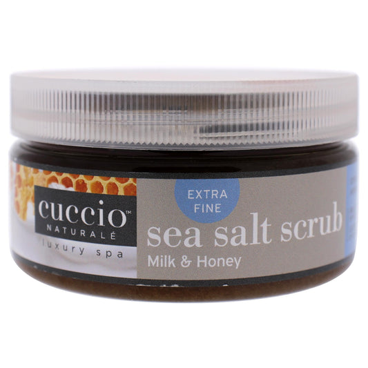 Cuccio Naturale Sea Salt Scrub - Nourishes And Exfoliates To Remove Dead Skin Cells - Leaves Skin Supple, Radiant And Youthful Looking - Provides Deep Hydration - Milk And Honey - 237 ML