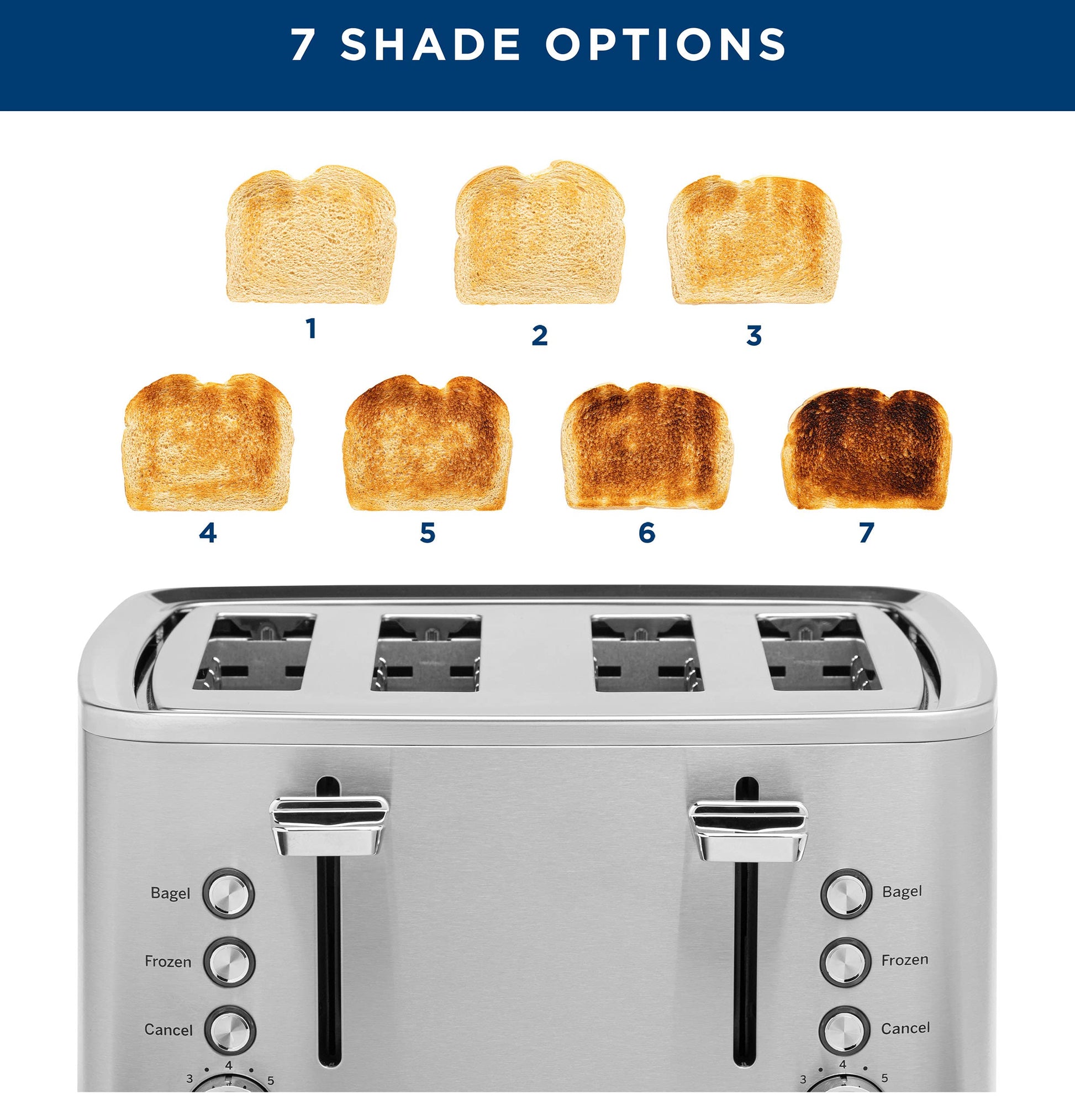 GE Tostadora de 4 rebanadas, grande, acero inoxidable