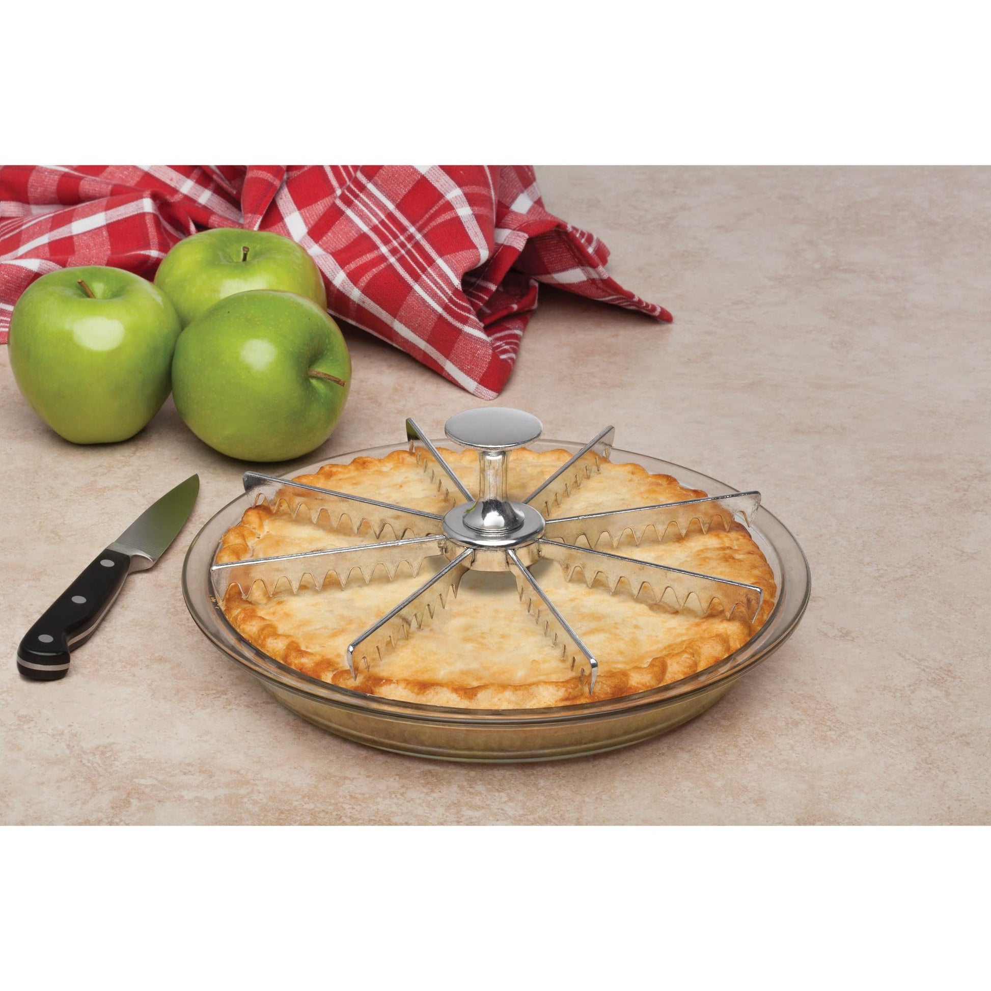 Marcador de Pastel Mrs. Anderson's Plateado con Divisor de Porciones de 8 Rodajas