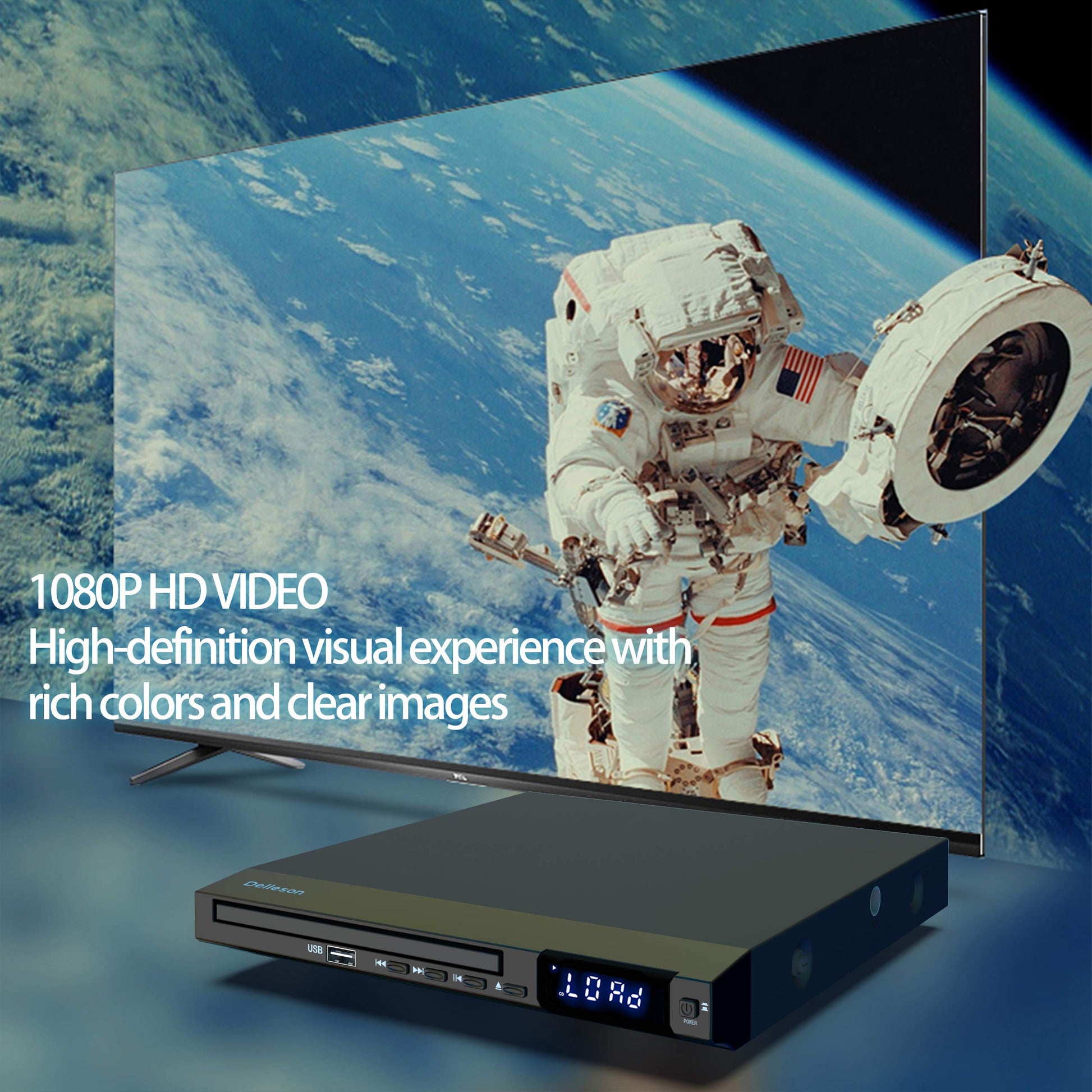 Reproductor de DVD Compacto All Region Free con Conector de Micrófono Negro y AV para TV