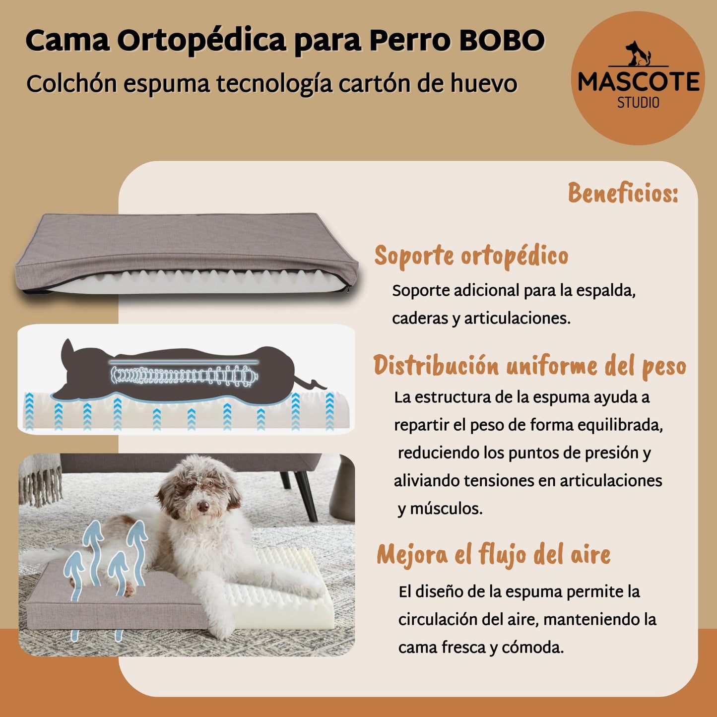 Cama Ortopédica Mascote Studio Bobo para Perro