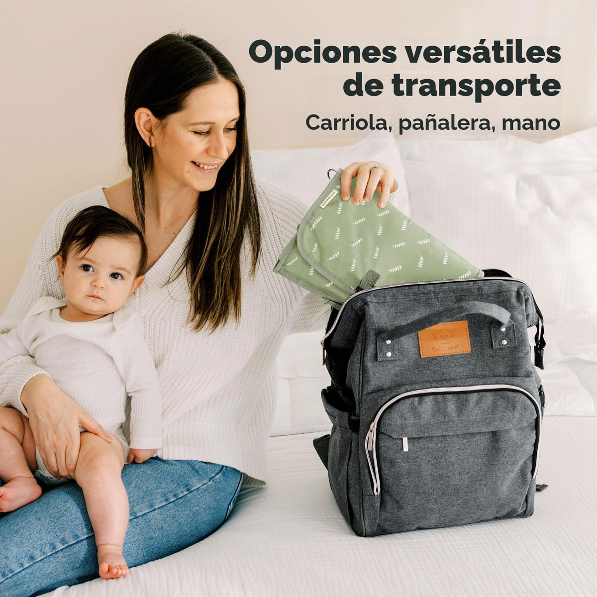 KeaBabies - Cambiador portátil para pañales – Cambiador grande impermeable para bebé, embrague de pañales de viaje compacto, bolsillos funcionales para artículos esenciales para recién nacidos,