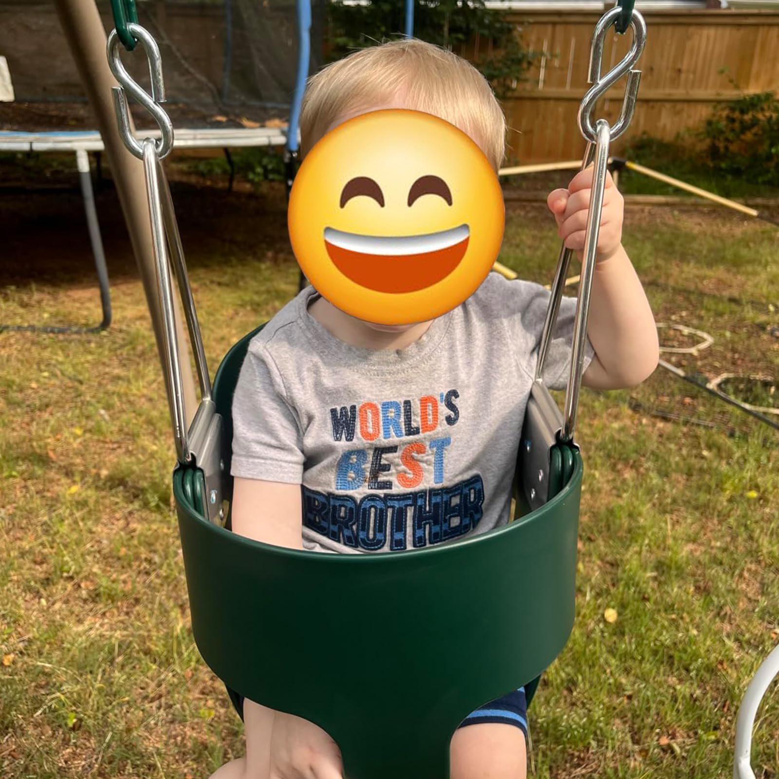 KINSPORY Asiento de Columpio, 150cm Columpio para bebé con Cadenas de Hierro Resistentes recubiertas, Juego de Columpio al Aire Libre con Respaldo Alto y Correas para árboles - Verde