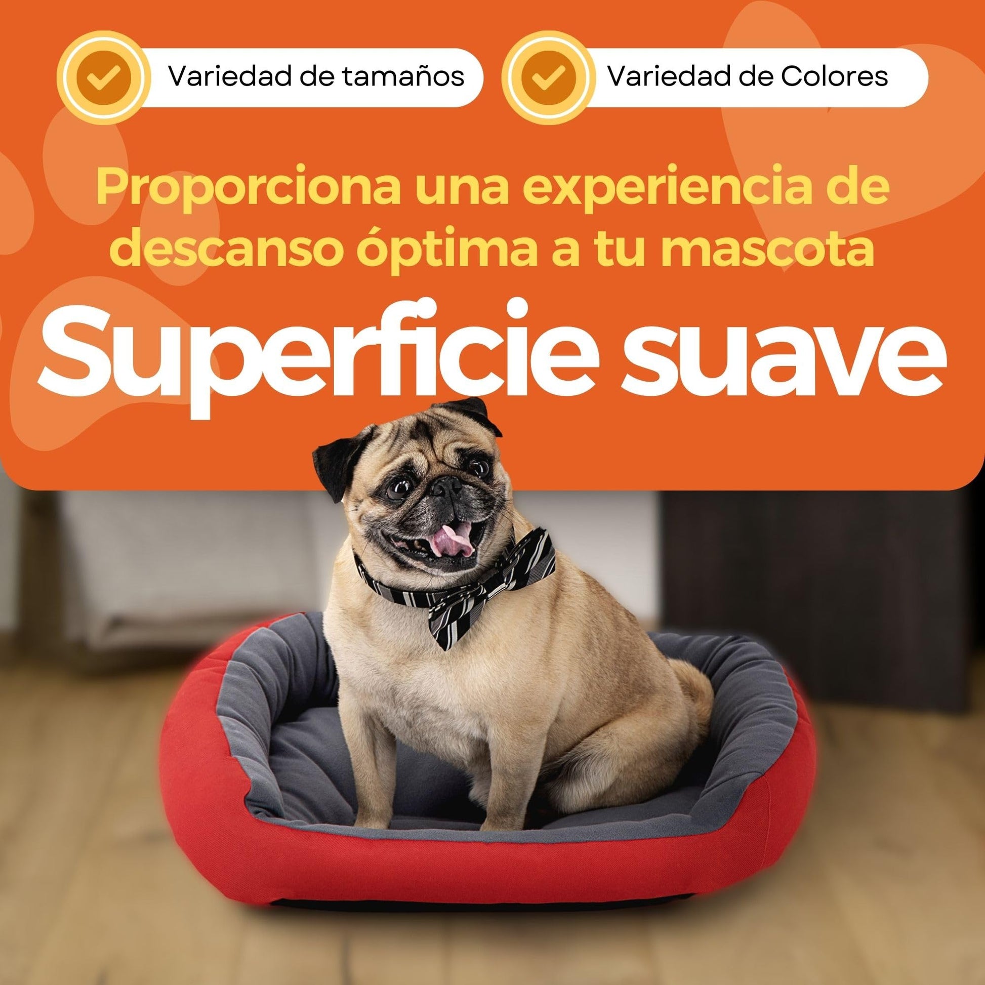 Cama para Perro Hills Rojo Gris Resistente y Confortable con Relleno Suave