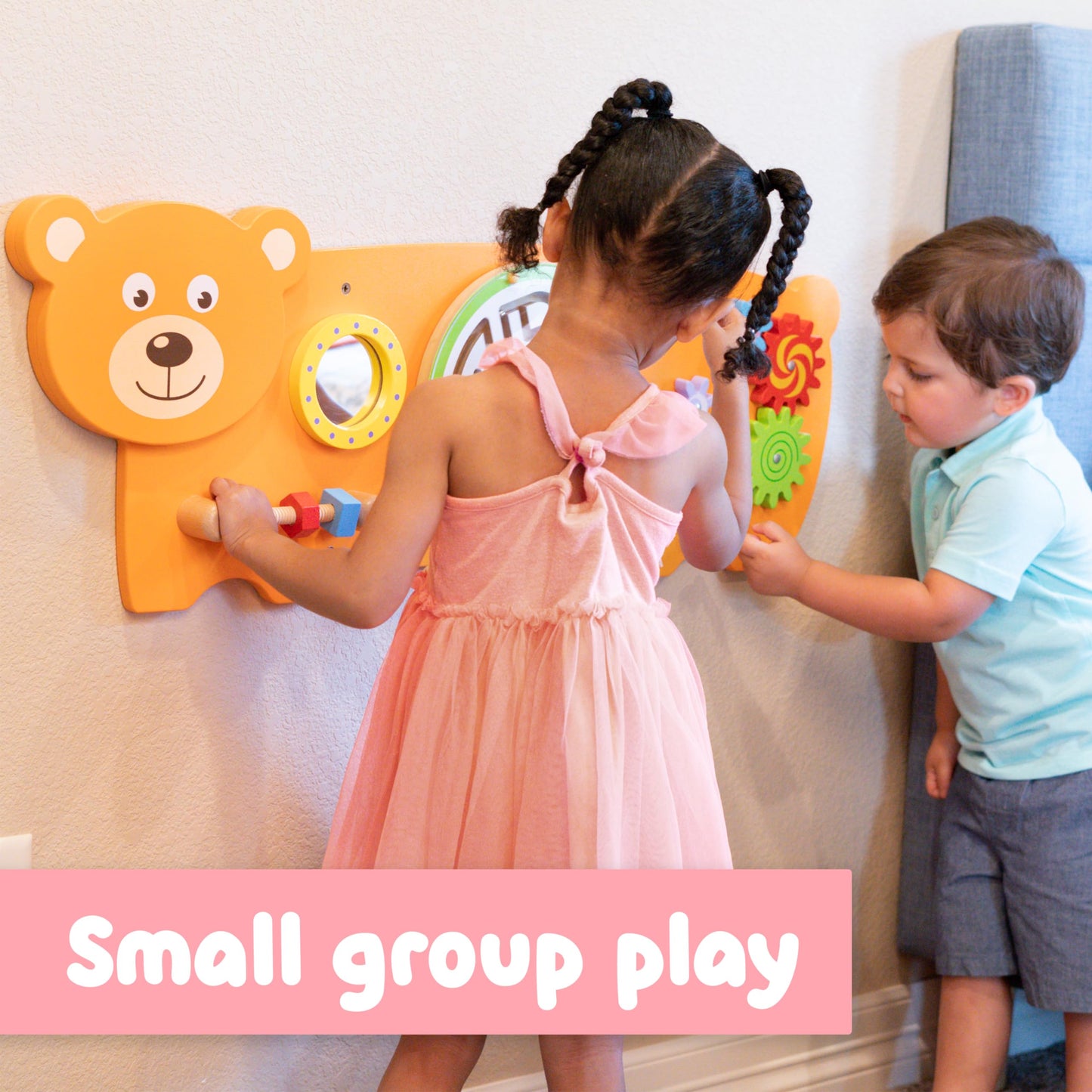 Panel de Actividades de Pared SPARK & WOW Bear Multicolor Montessori para Niños Pequeños