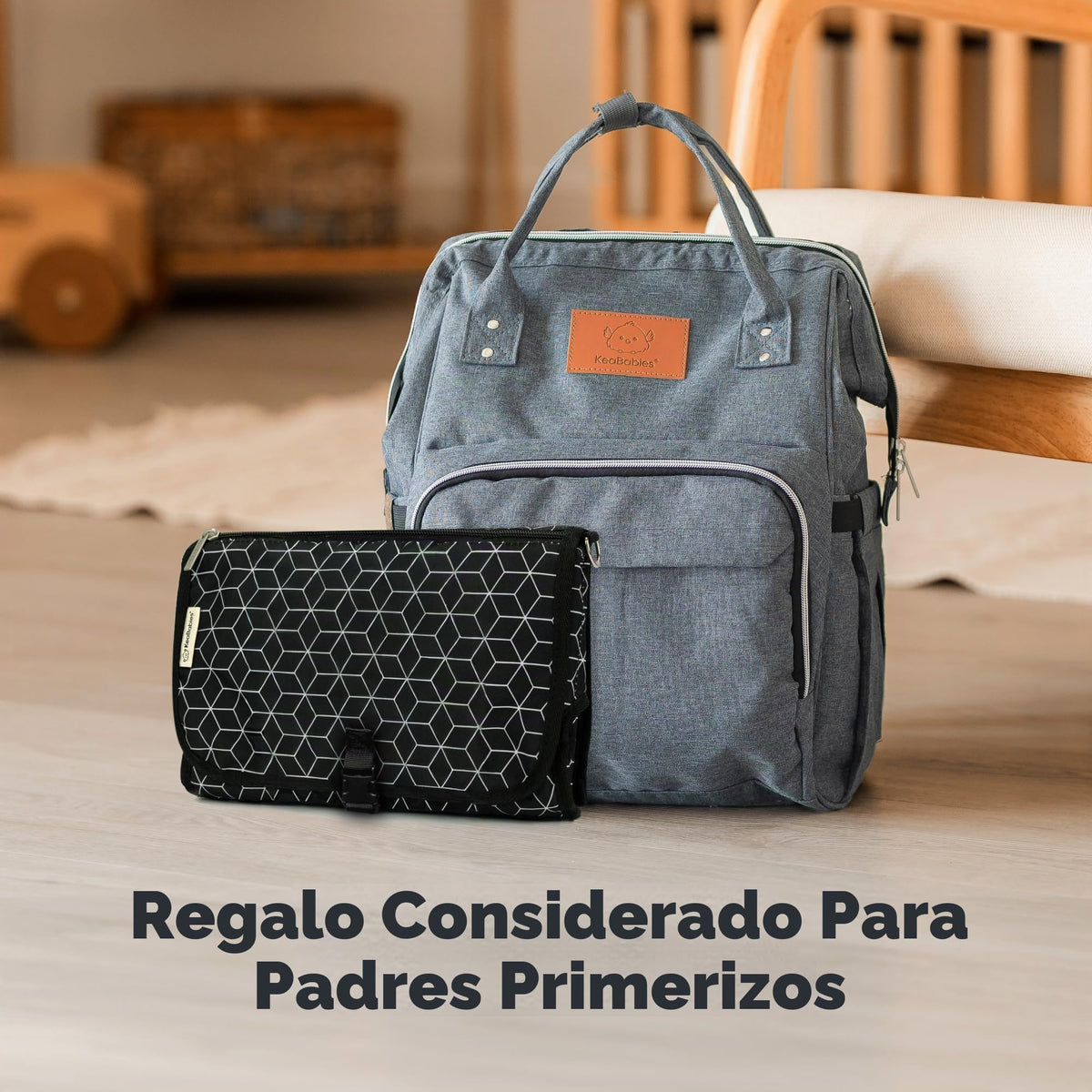 KeaBabies - Cambiador portátil para pañales – Cambiador grande impermeable para bebé, embrague de pañales de viaje compacto, bolsillos funcionales para artículos esenciales para recién nacidos