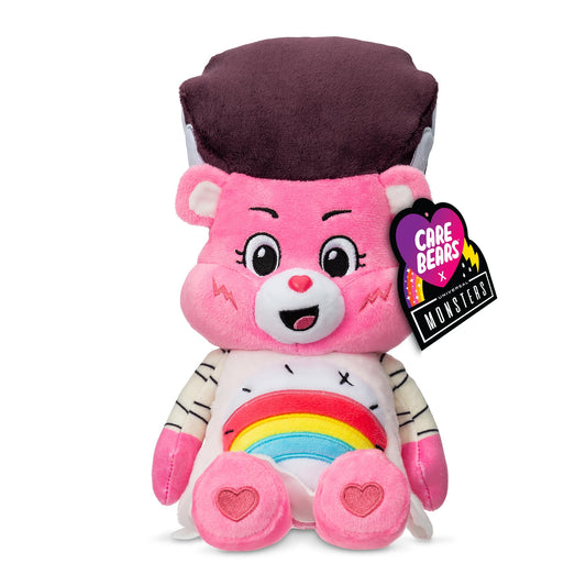 Care Bears Universal Monsters - Peluche de 9 Pulgadas de tamaño Divertido - Oso de alegría como la Novia de Frankenstein - Peluche Suave y abrazable, Animal de Peluche para niñas y niños, a Partir de