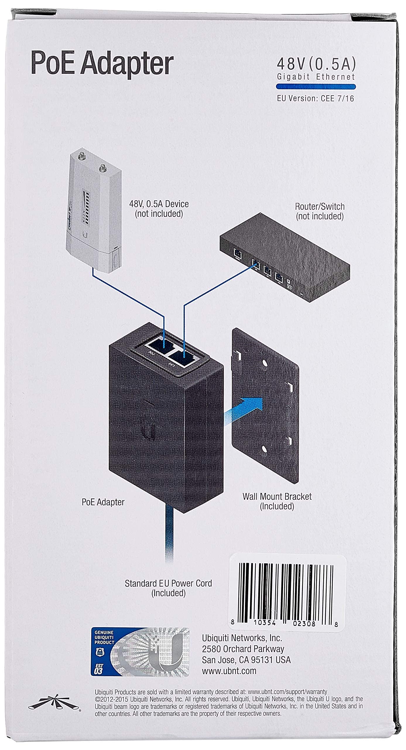 Adaptador PoE Ubiquiti Networks Blanco 48 V Optimal