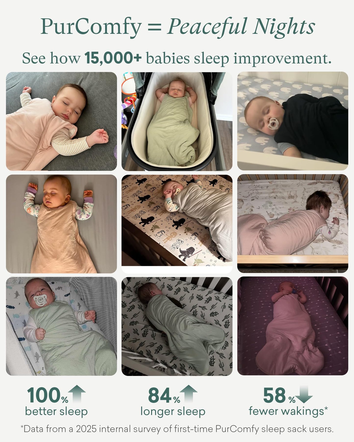 PurComfy - Saco de dormir de viscosa de bambú supersuave, 1.0 TOG para bebé, pizarrón y salvia, 6-15 Months