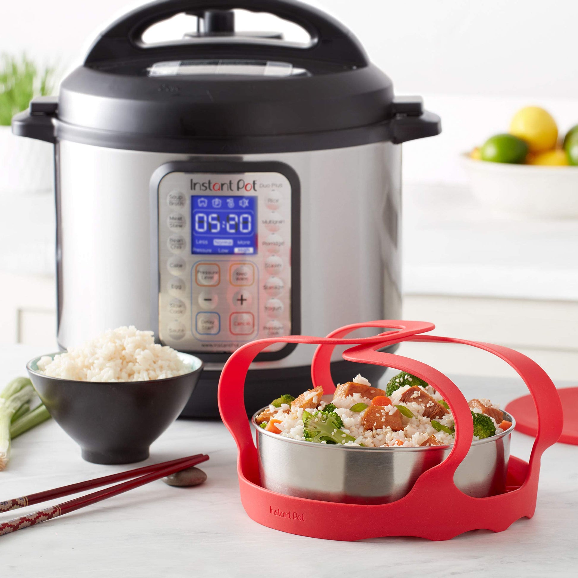 Instant Pot - Sartén redonda oficial para cocinar/hornear con tapa y base extraíble, antiadherente, resistente, apto para lavaplatos, apto para horno, multiusos para cocinar, hornear, almacenar,