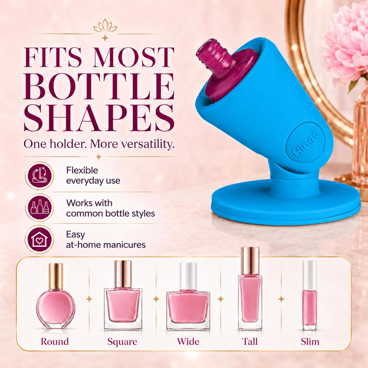 tweexy - Soporte para botella de esmalte de uñas sin inclinar, soporte para esmalte de uñas antiderrames, inclinado, succión de bloqueo de aire IntelliStick | pintura de uñas, herramientas de arte de
