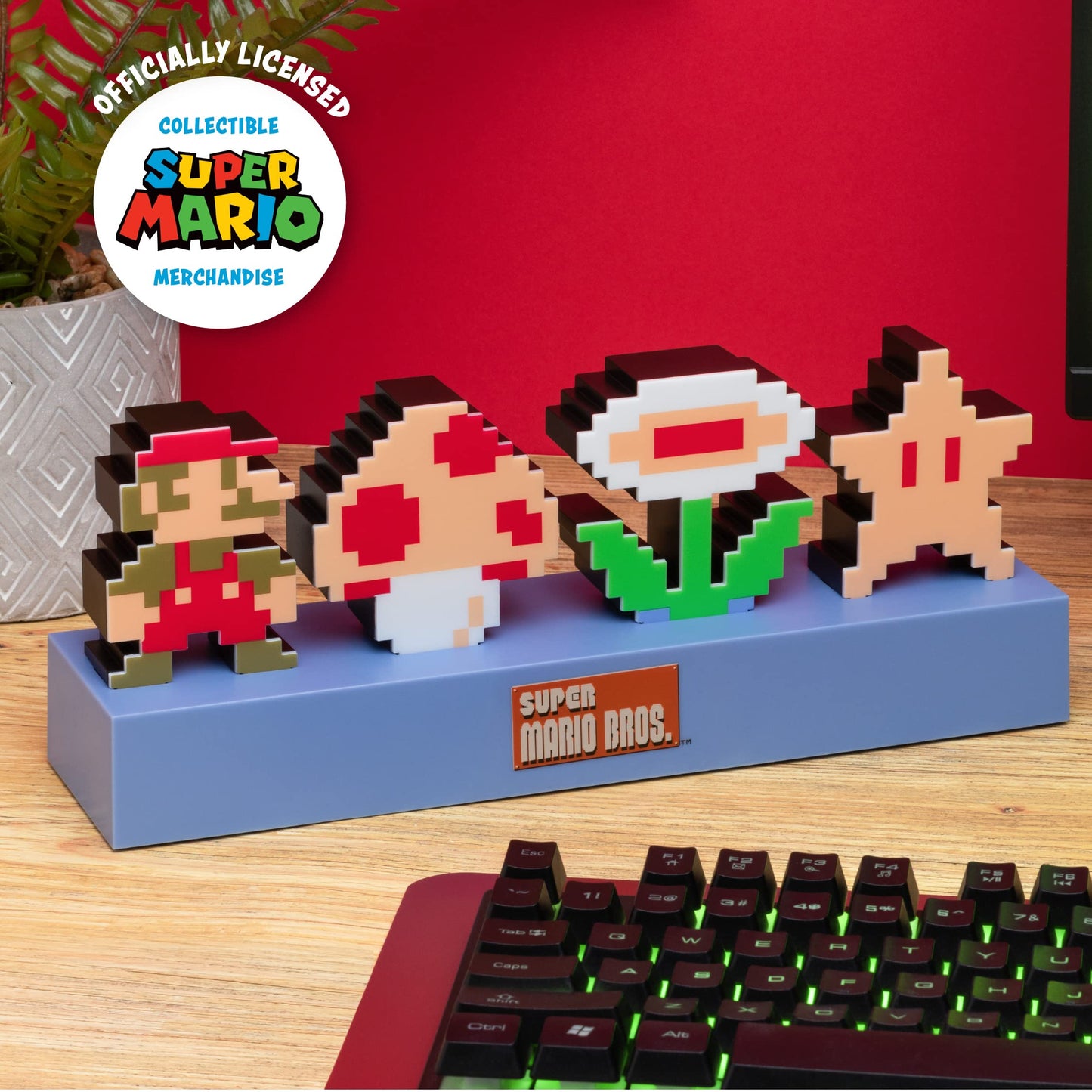Figura Decorativa Iluminada Paladone Super Mario Bros Icons para Recámara