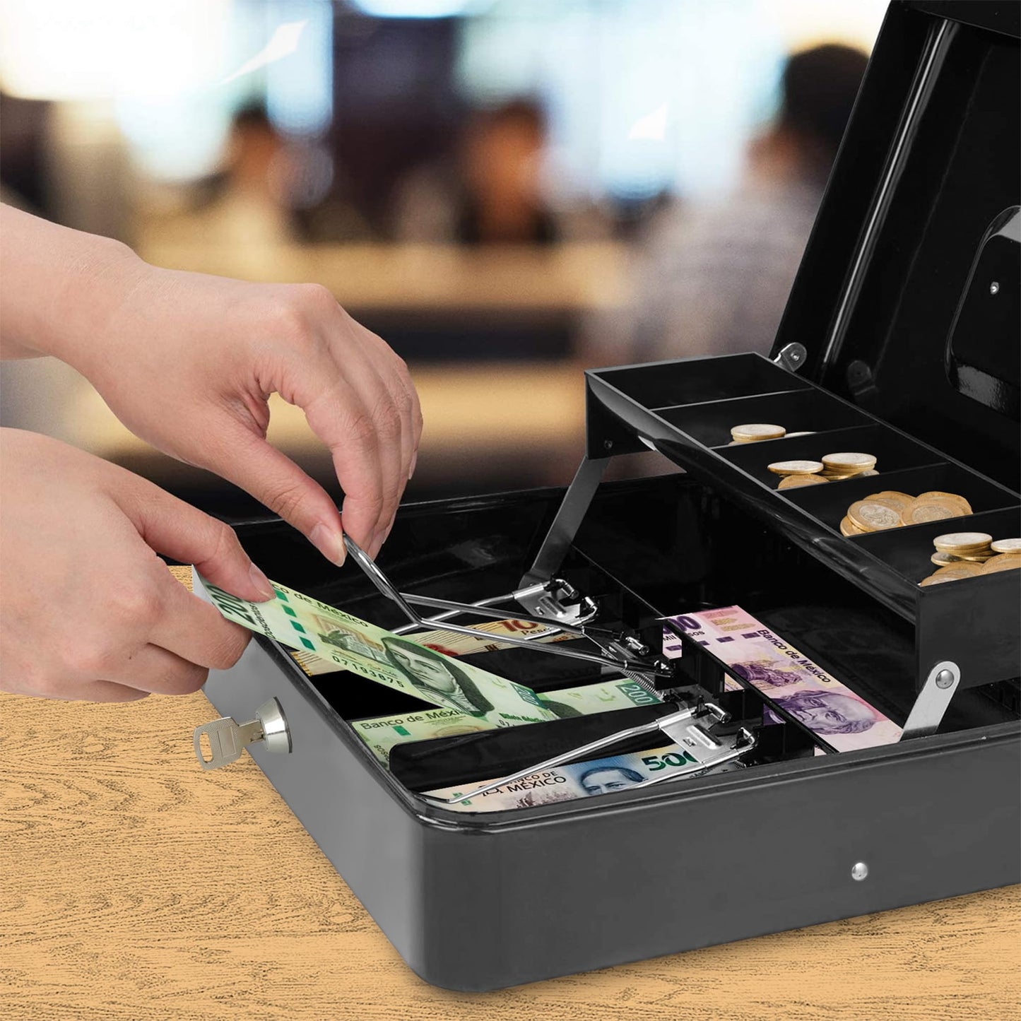 Caja de Seguridad Redlemon Metálica con Cerradura y 2 Llaves para Dinero y Joyas